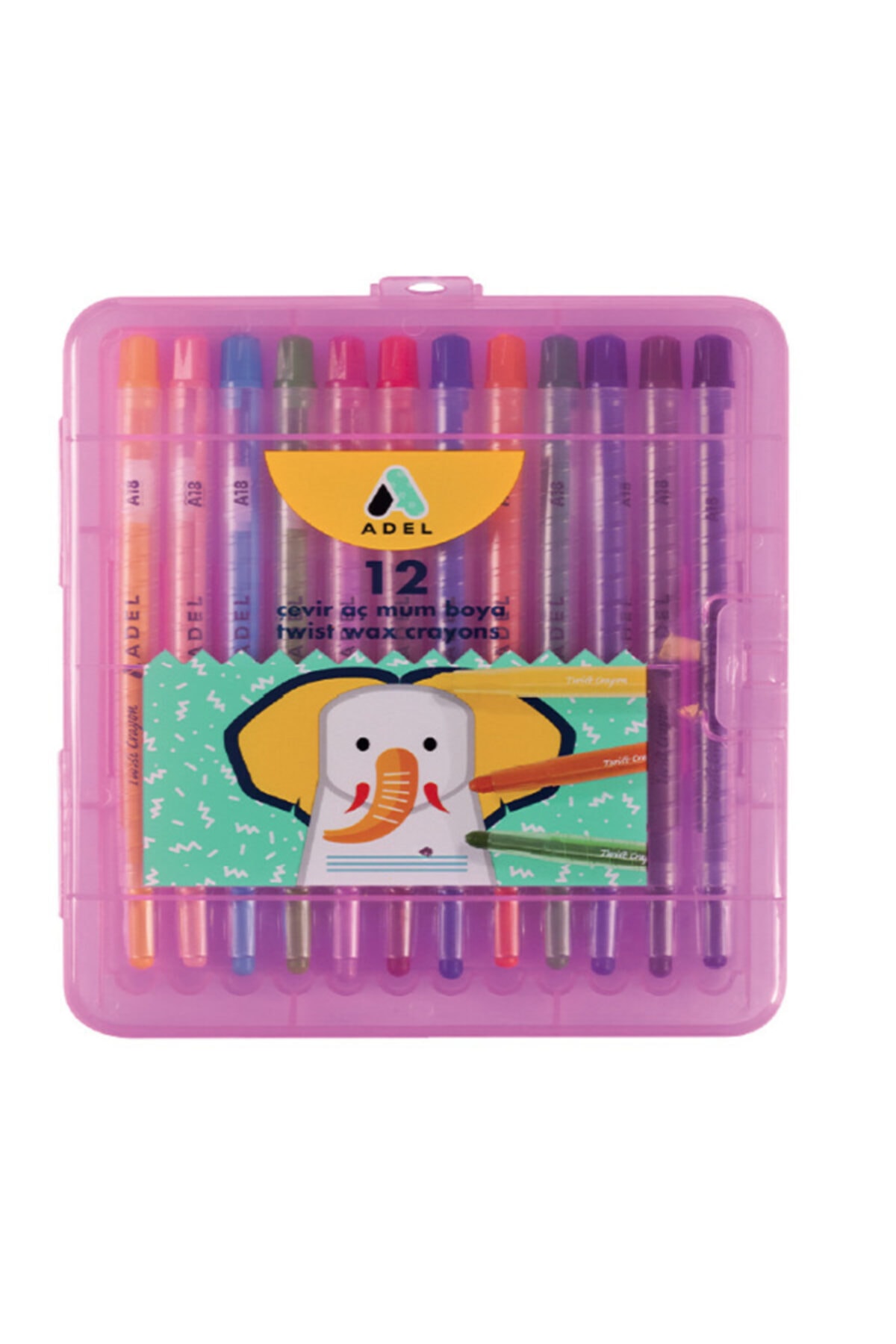 Adel Mum Pastel Boya Çevirmeli Tam Boy 12 Renk 434 2824 101