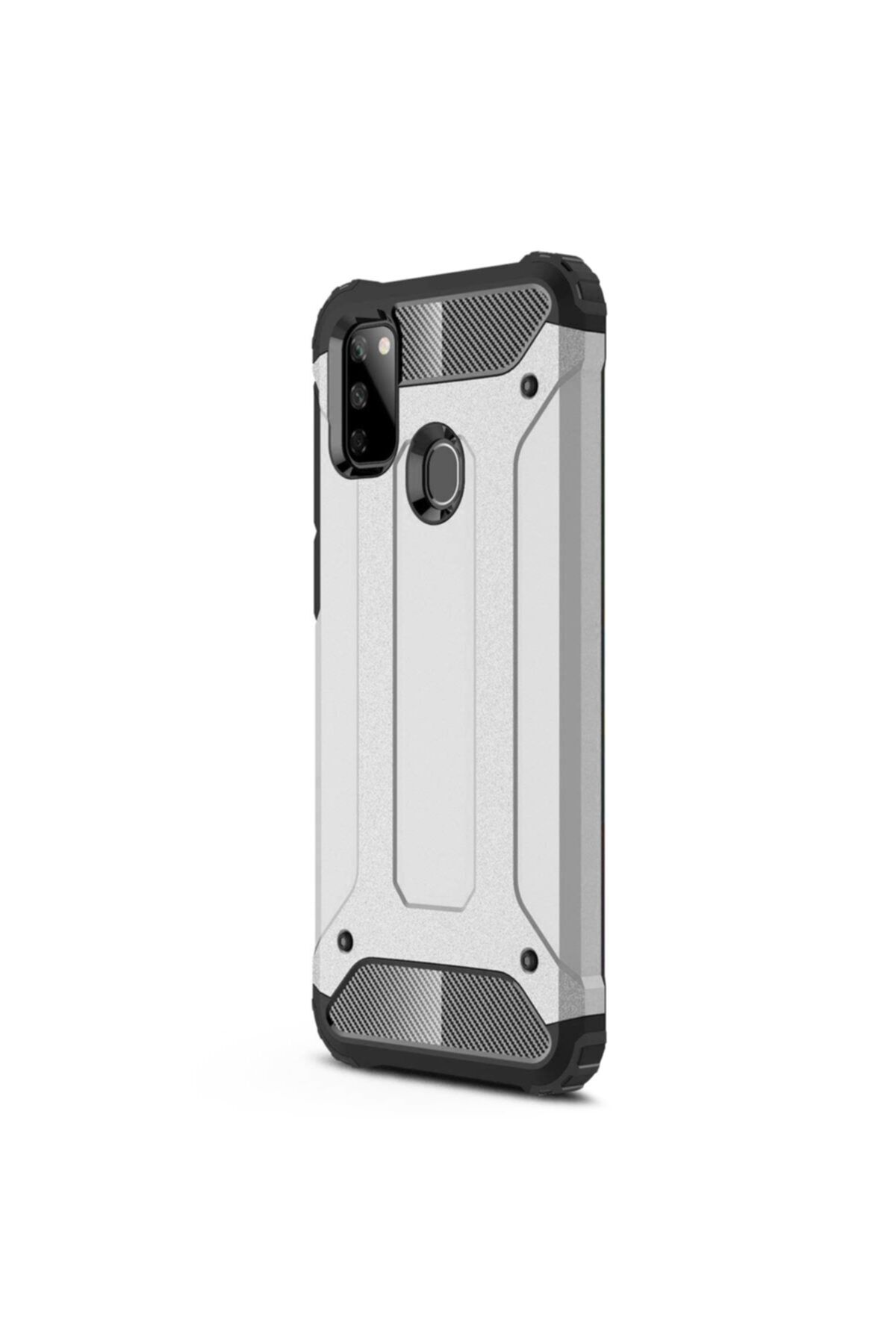 Microsonic Microsonic Galaxy M21 Kılıf Rugged Armor Gümüş 2