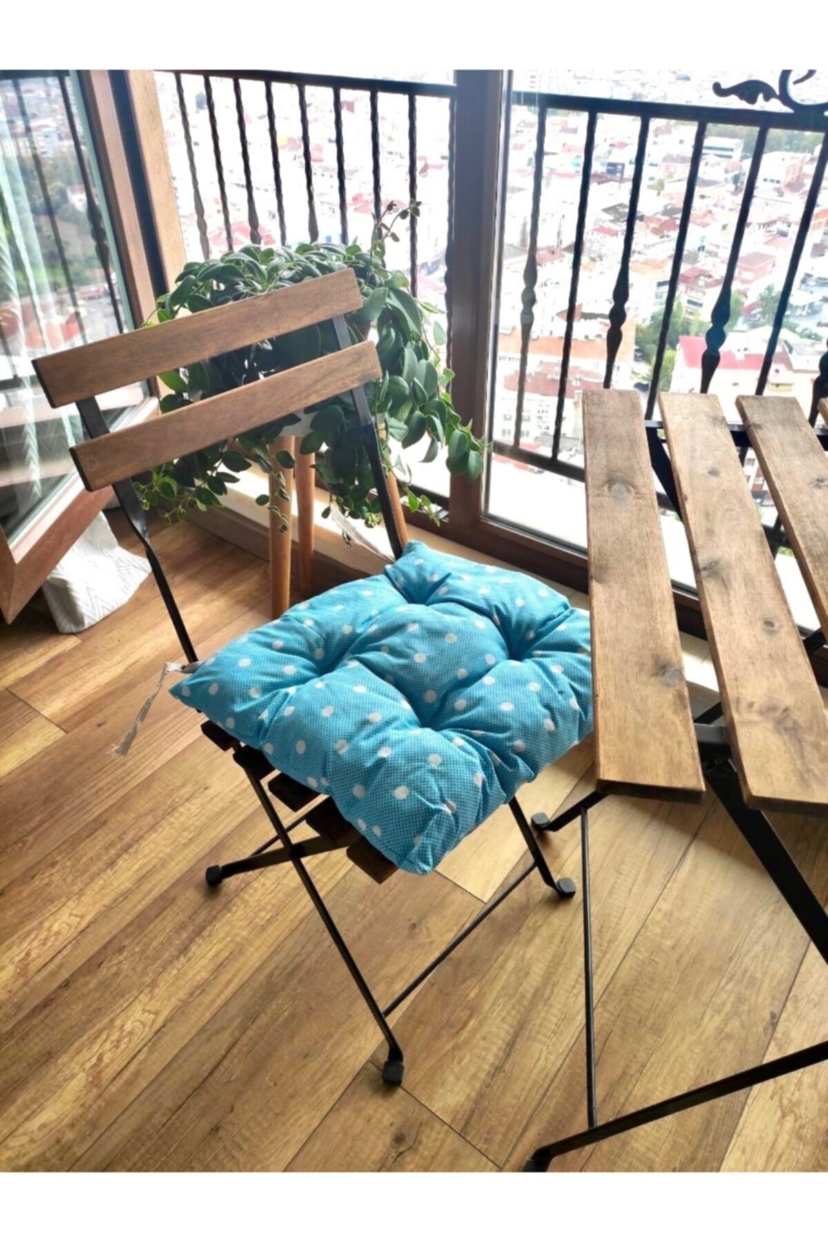 keven home puantiye desenli mavi dekoratif sandalye minderi bagcikli model 4 adet 40x40 cm fiyati yorumlari trendyol