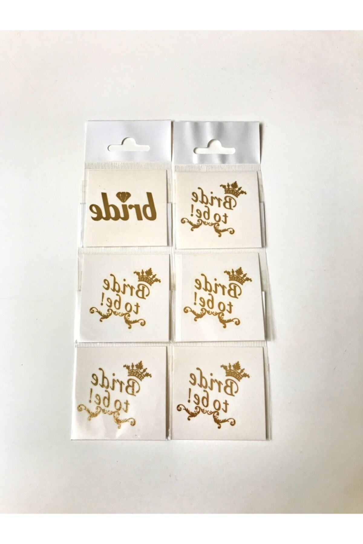 Mutludetaylar Atölyesi Gold Bride Team Ve Bride Geçici Dövme Seti 1 Bride 5 Nedime Dövmesi