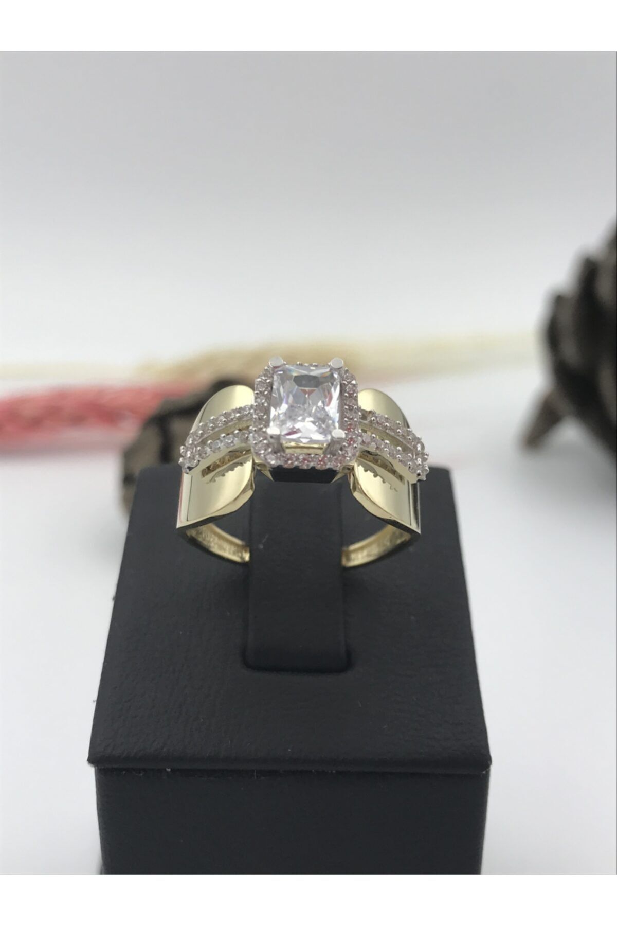 Dores Gold Baget Taşlı Yüzük 14k Gold