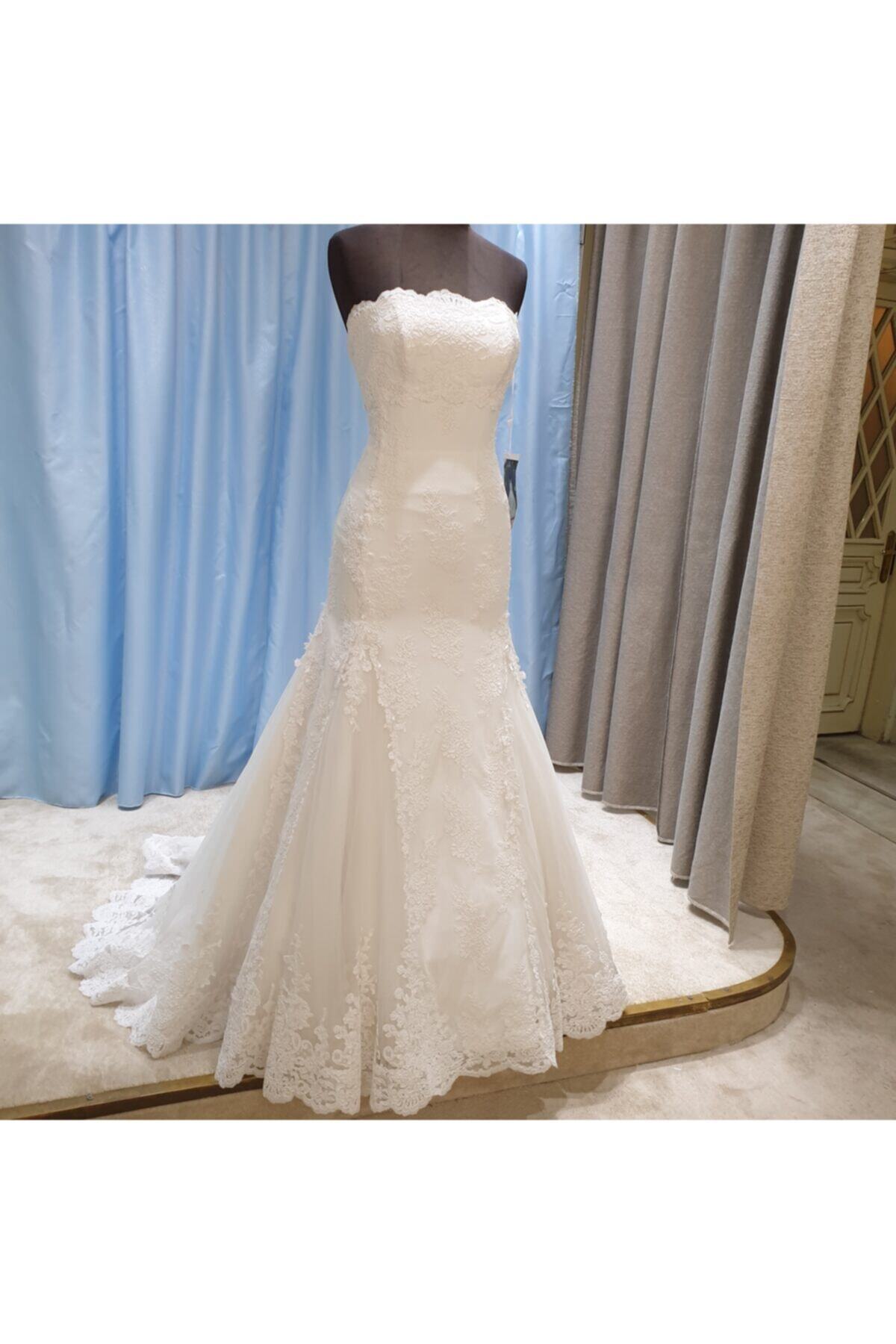 Düzey Moda Kadın Komple Balık Model Dantel Gelinlik