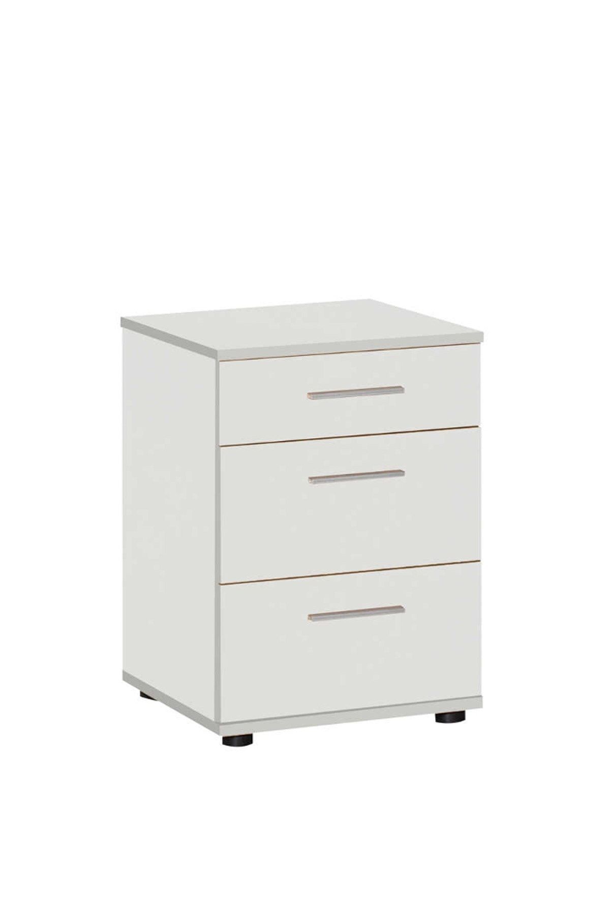 Adore Mobilya Tredline Üç Çekmeceli Komodin KMD-530-BB-1 Beyaz