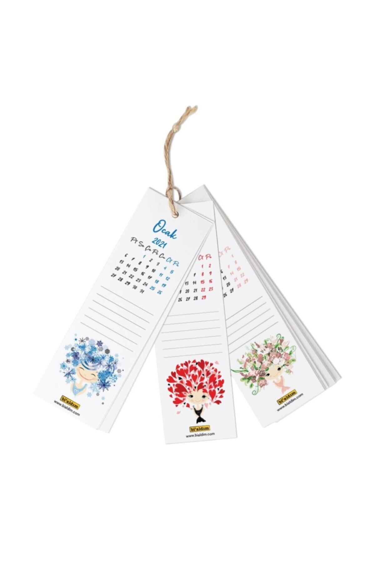 bi'aldım Mevsimler Gülen Kız Takvimli Kitap Ayraçları