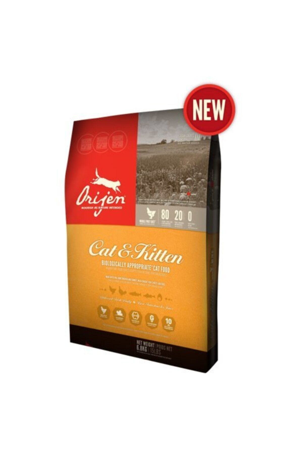 Orijen Cat & Kitten Tahılsız Kedi Maması 1.8 Kg