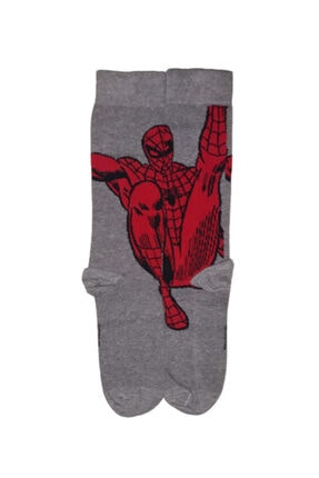 Rashoo Unisex Gri &Ouml;r&uuml;mcek Adam Baskılı &Ccedil;orap