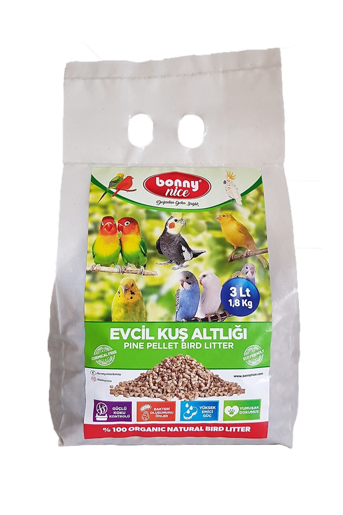 Bonny Nice Çam Pelet Evcil Kuş Altlığı 1.8 Kg 3 L