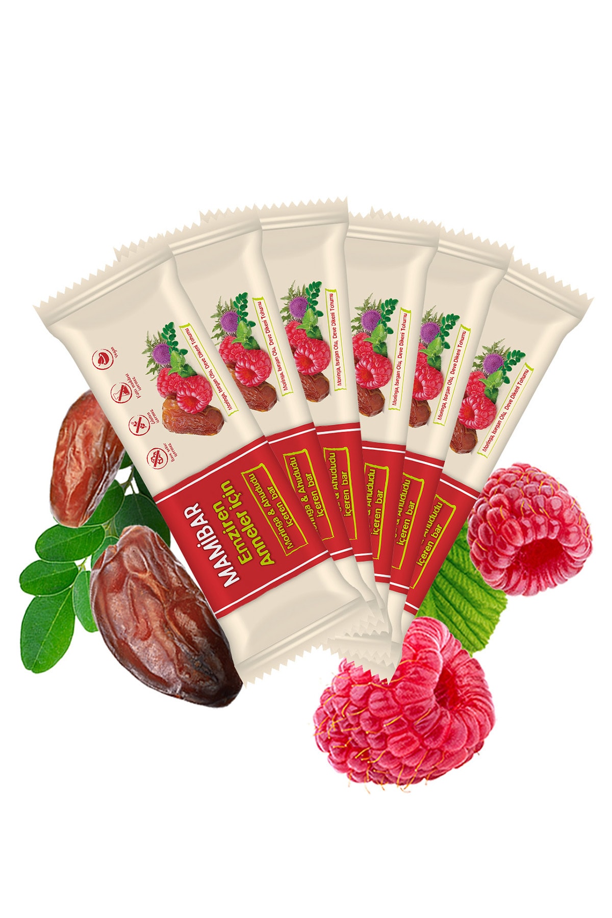 Mamibar Emziren Anneler Için Bar Moringa & Ahududu 40gr 6 Al 5 Öde