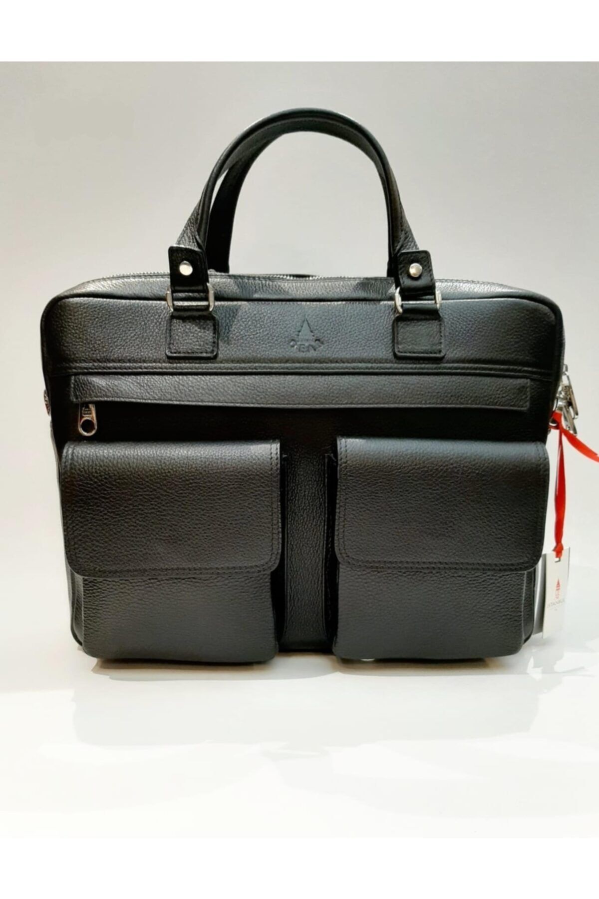 DEAR İSTANBUL Unisex Siyah Hakiki Deri Evrak Çantası 17002