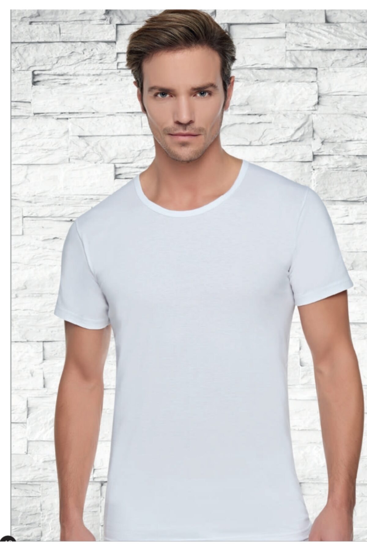 Tutku Erkek Beyaz 6'lı Pamuklu Penye Bisiklet Yaka Fanila