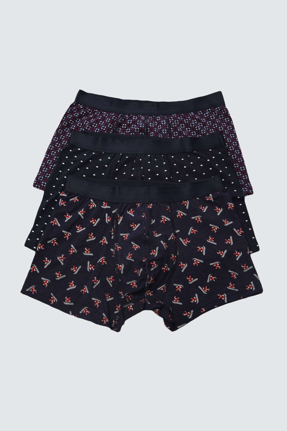 TRENDYOL MAN Çok Renkli Erkek 3'lü Paket Boxer TMNAW21BX0041