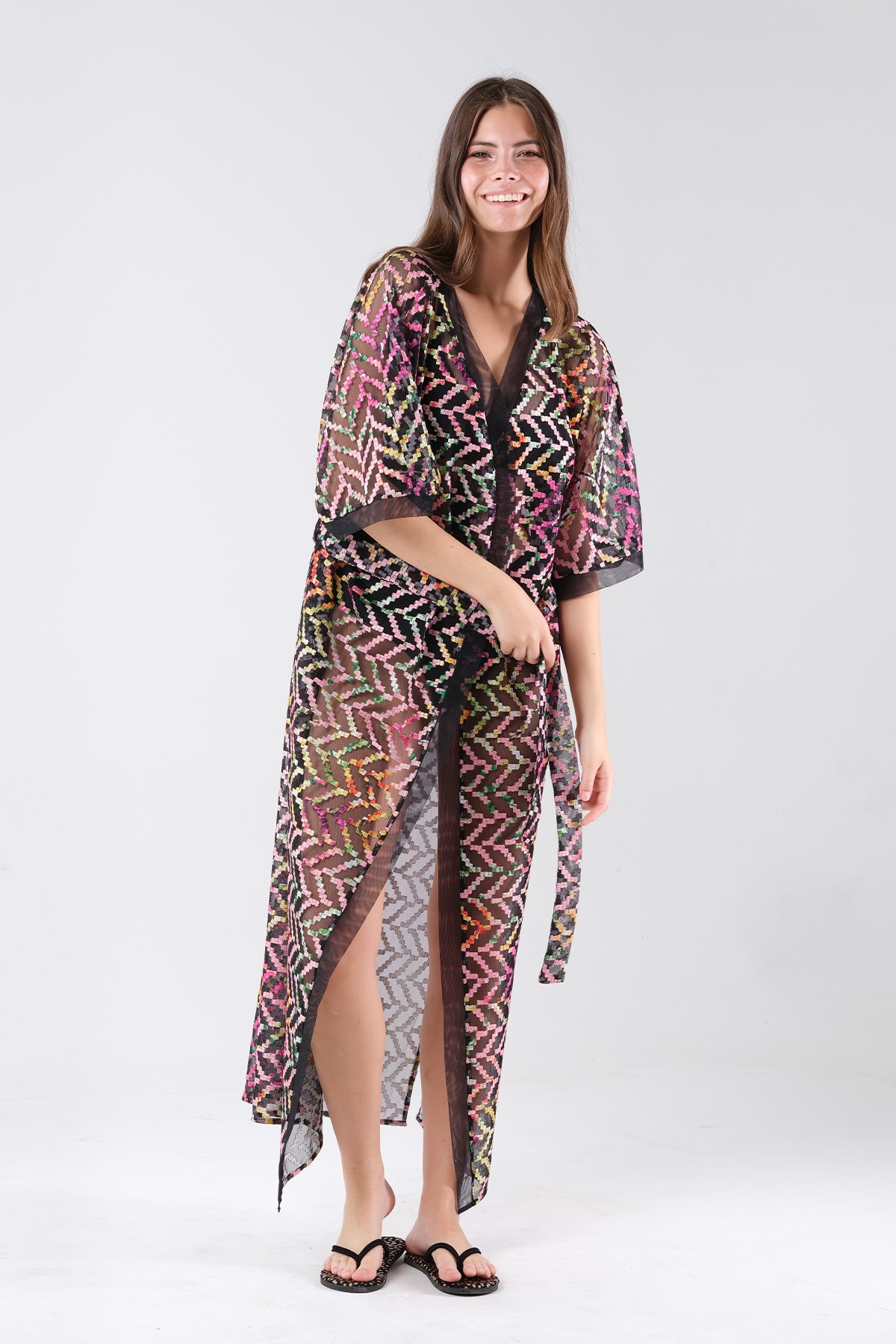 VALERIA Polyester Nakışlı Farver Kimono