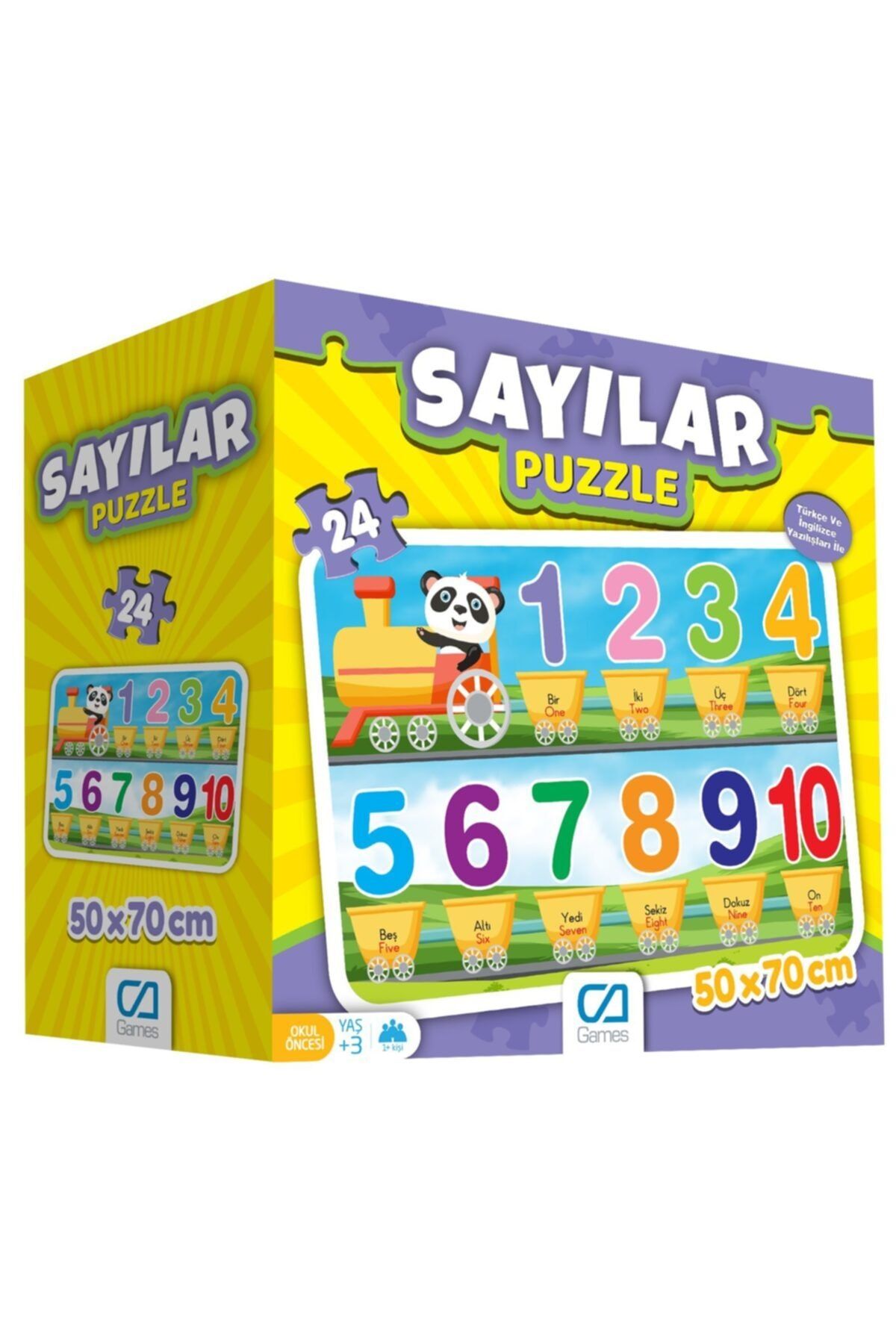 CA Games Renkli Eğlenceli Sayılar Kutulu Yer Puzzle/yapboz 24 Parça