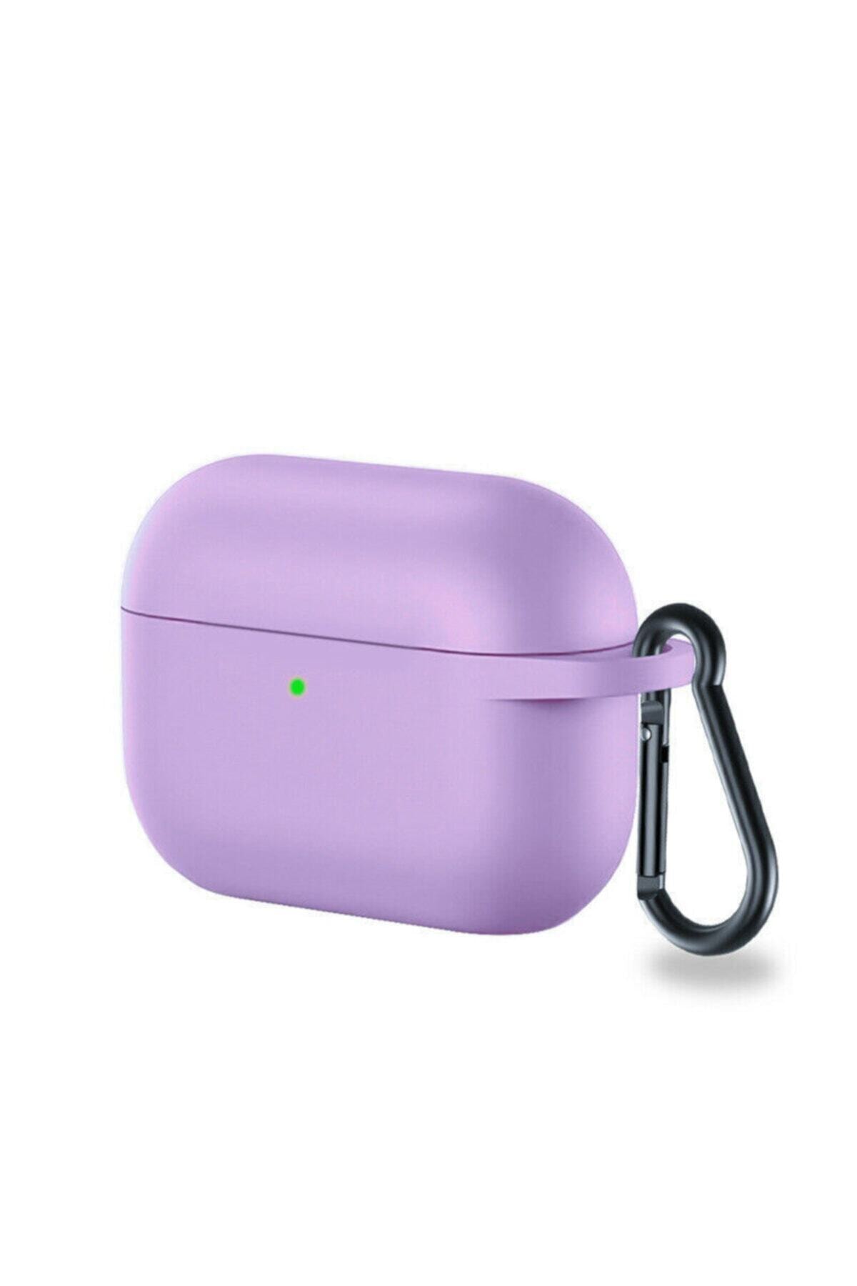 Teleface Airpods Pro Silikon Kılıf Lila Kopçalı