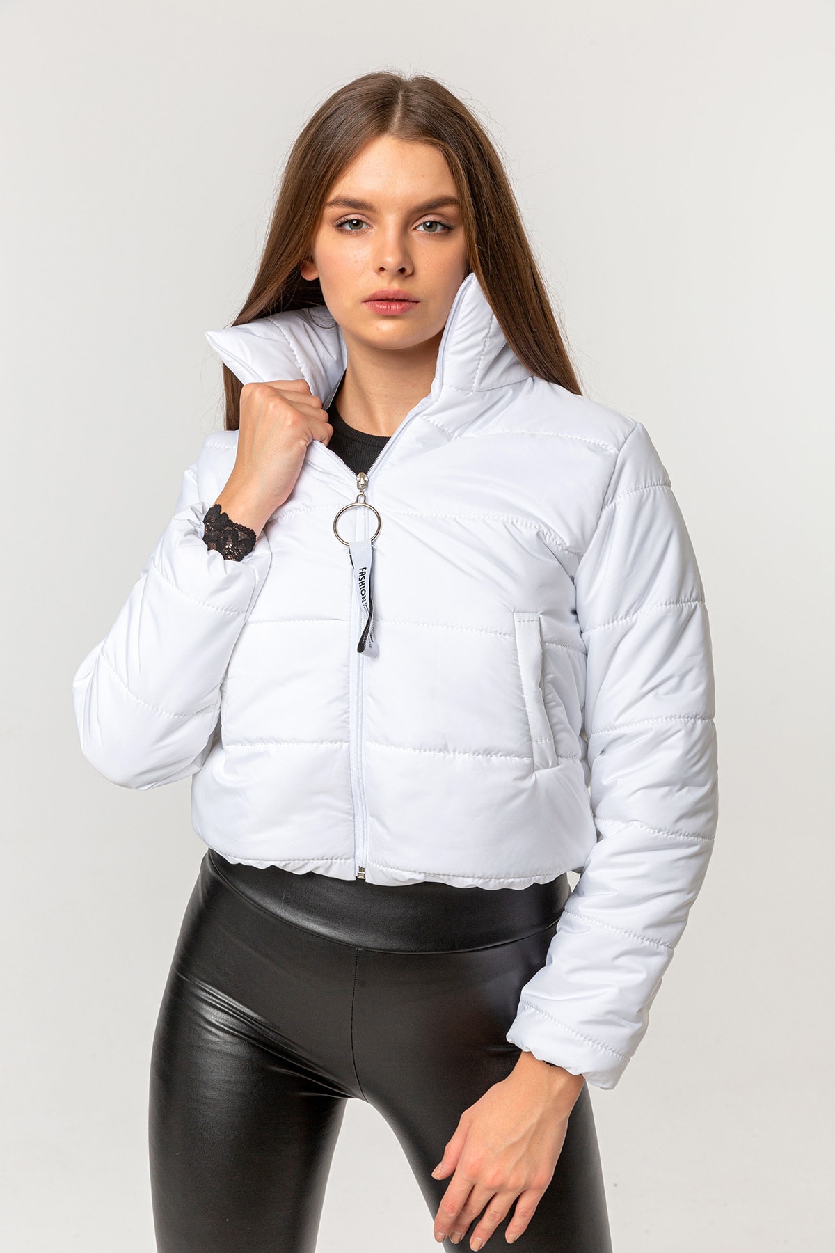 Stormie Butik Kısa Beyaz Mont