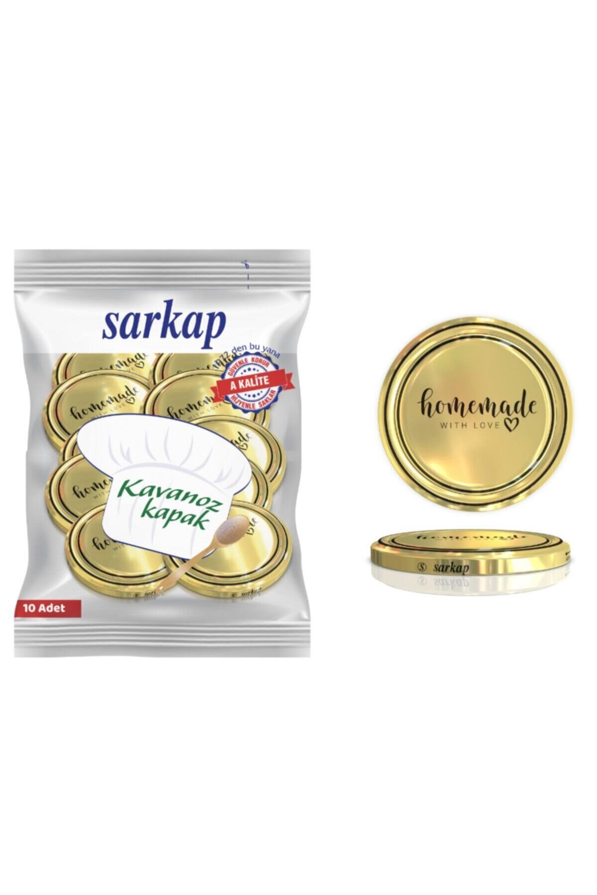 Sarkap Hijyenik Paketli 10 Adet Kavanoz Kapağı - Home Made Gold- 82mm