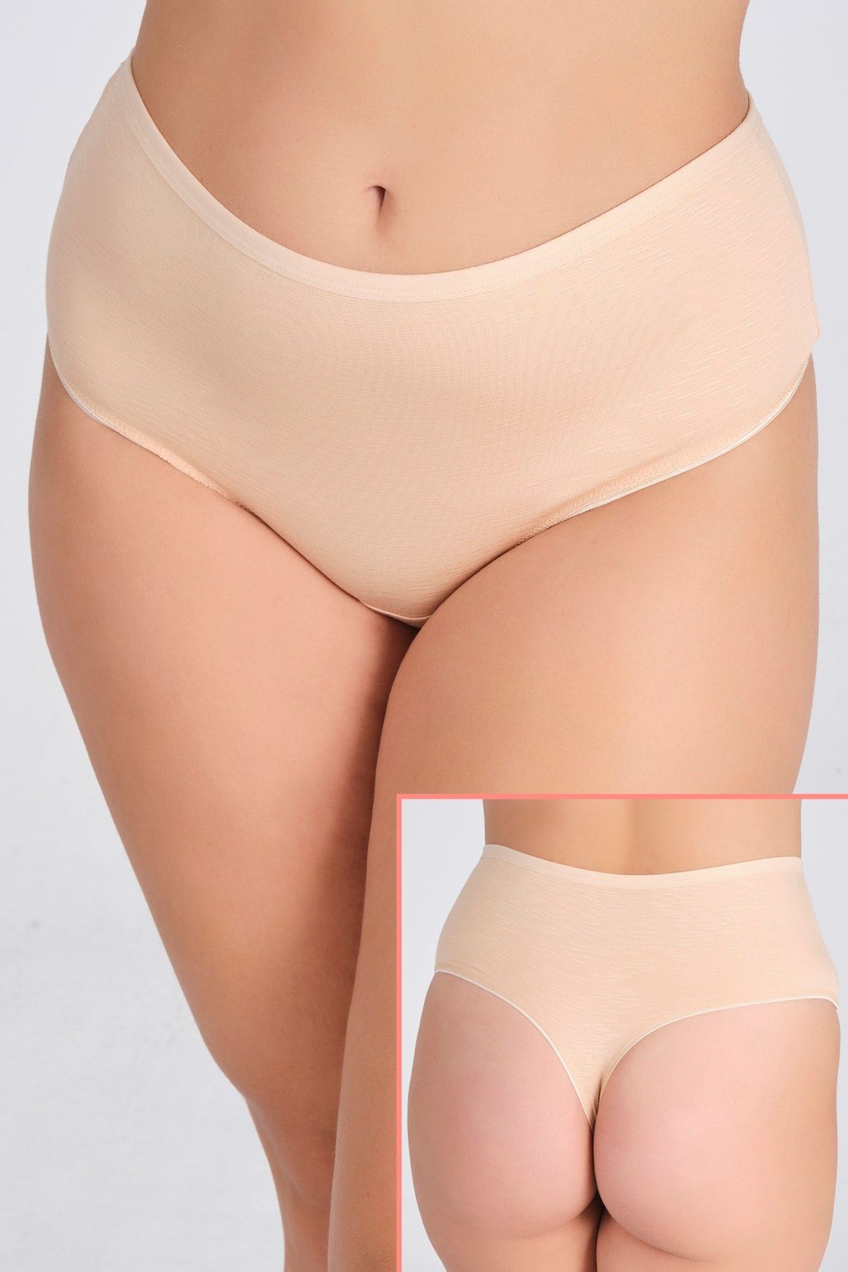 PrettyChic Büyük Beden Nefes Alan Modal Kumaş String Külot