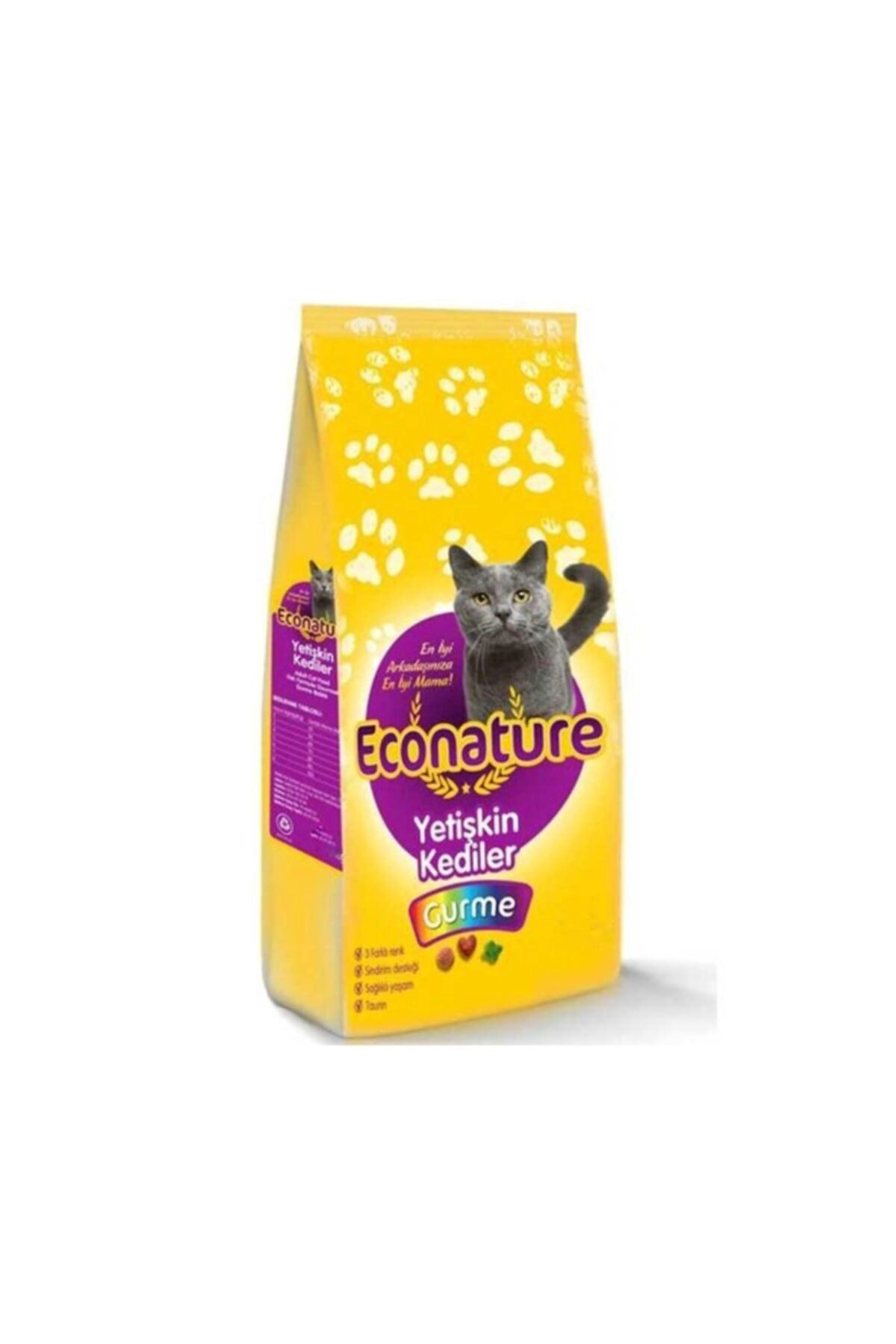 Econature Gurme Renkli Yetişkin Kedi Maması 500 gr Seffaf Paket