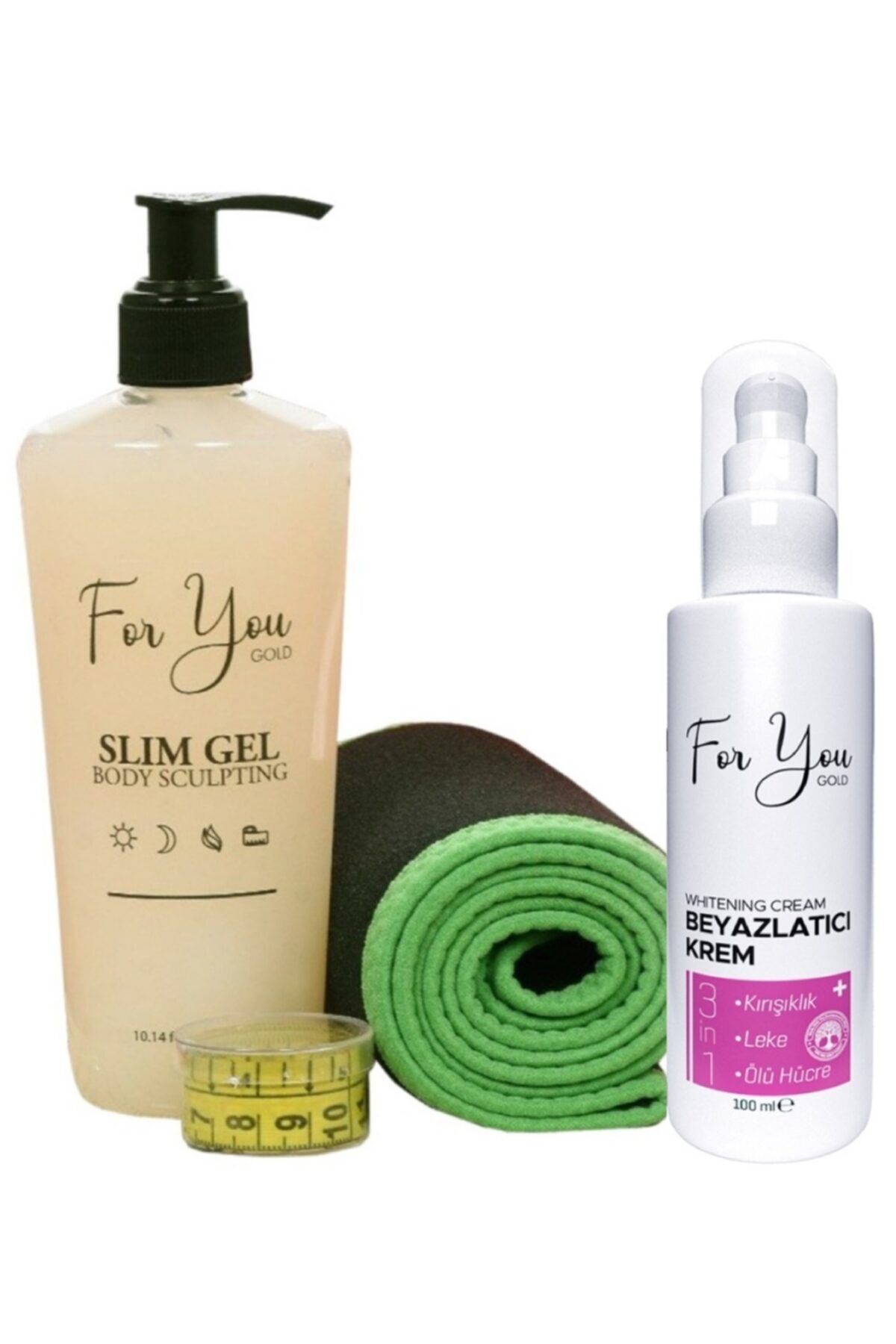 For You Gold Slim Jel Yağ Yakıcı - Çatlak Karşıtı - Sıkılaştırıcı - Selülit Jeli & Beyazlatıcı Krem