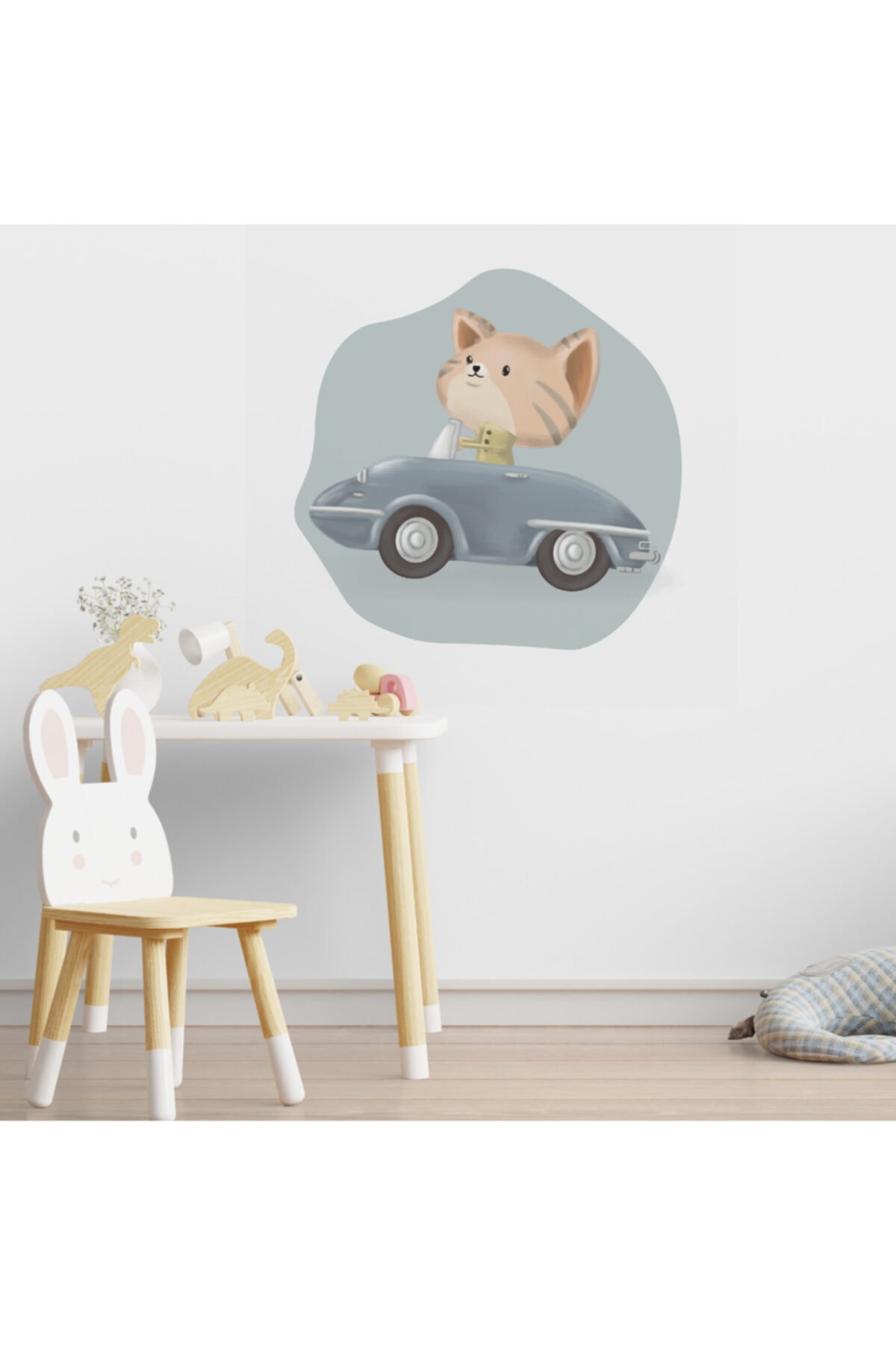 Craft Paper Co. Gezgin Kedicik Balonu Duvar Etiketi - Sticker Sök Tak Özellikte