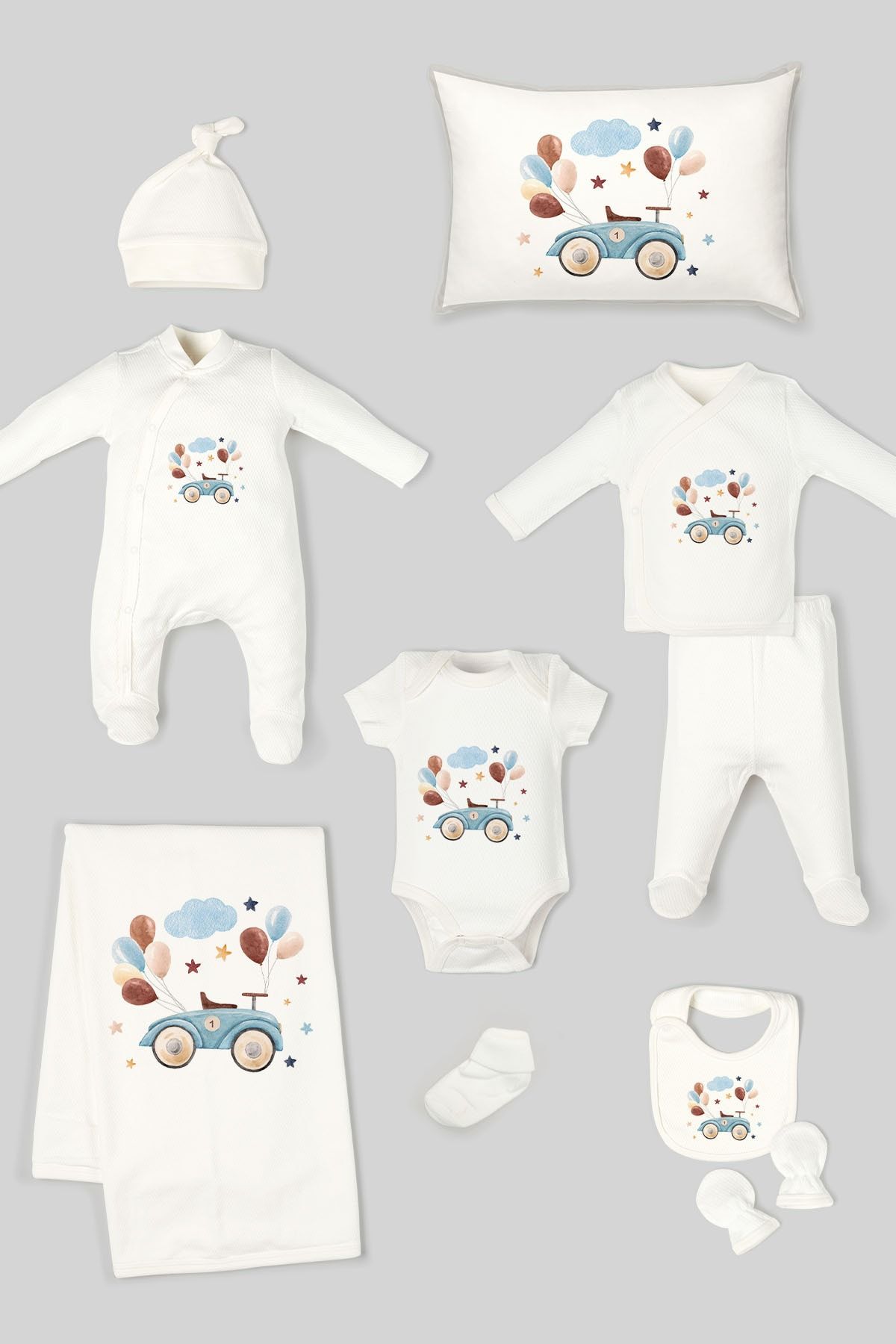 Tuğba Kuğu Organik 11'li Jakarlı Hastane Çıkışı - For Baby Serisi