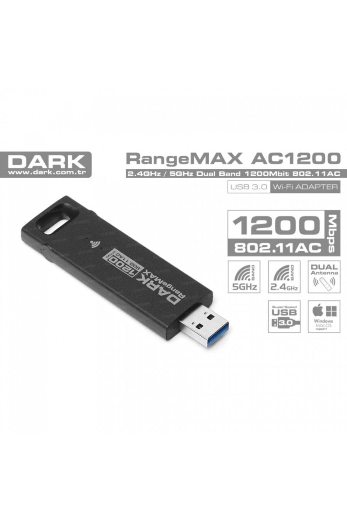 Dark Dk-nt-wda1220 1200mbps Dual Band Usb 3.0 Kablosuz Adaptör