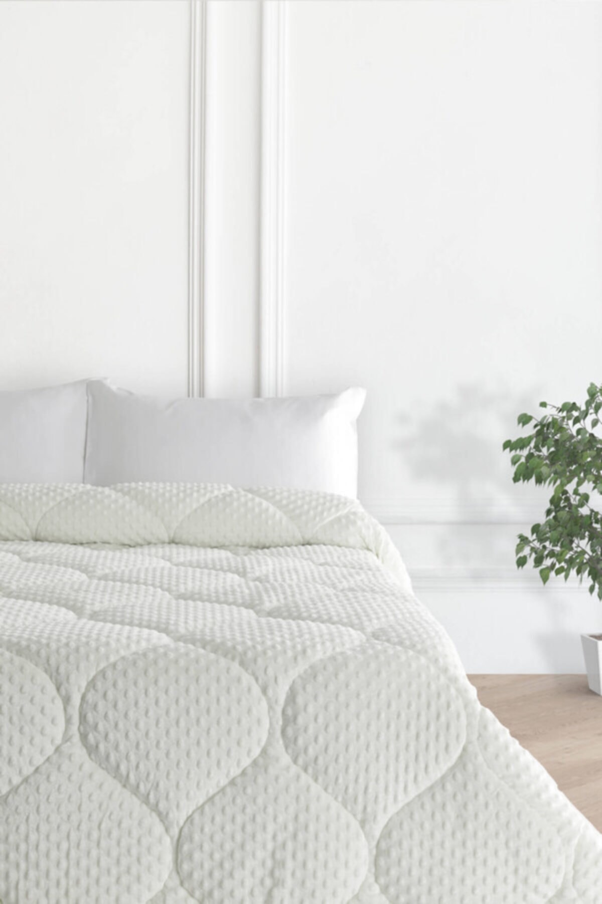 Merinos Fashion Tomurcuk Çift Kişilik Micro Yorgan - Krem