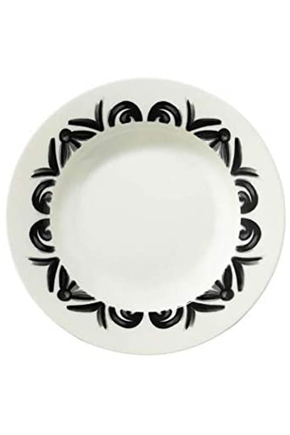 Kütahya Porselen Bone Kılıpso 8681 Desen 22 Cm Yemek Tabağı 3 Lü