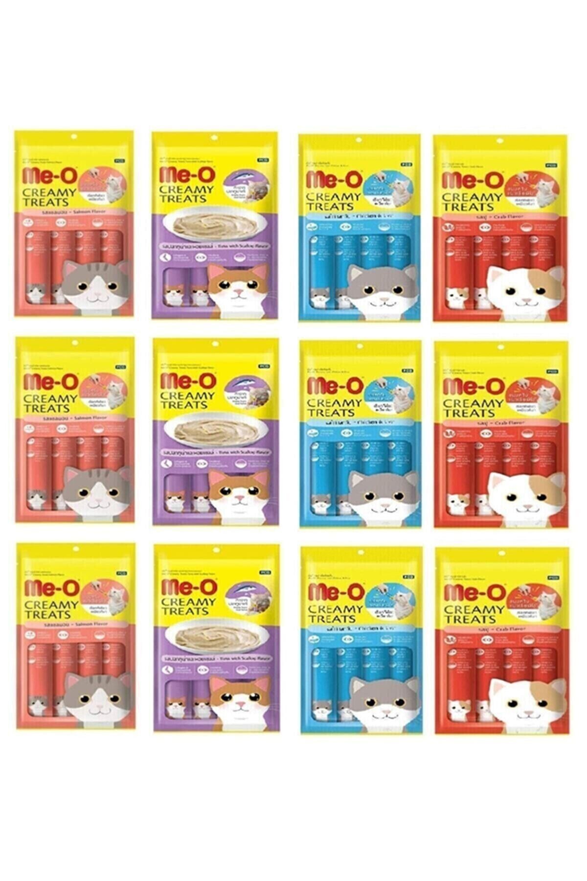 meo Creamy Treats 4 Çeşit Karma Kedi Sıvı Ödülü 12 Li Paket 019