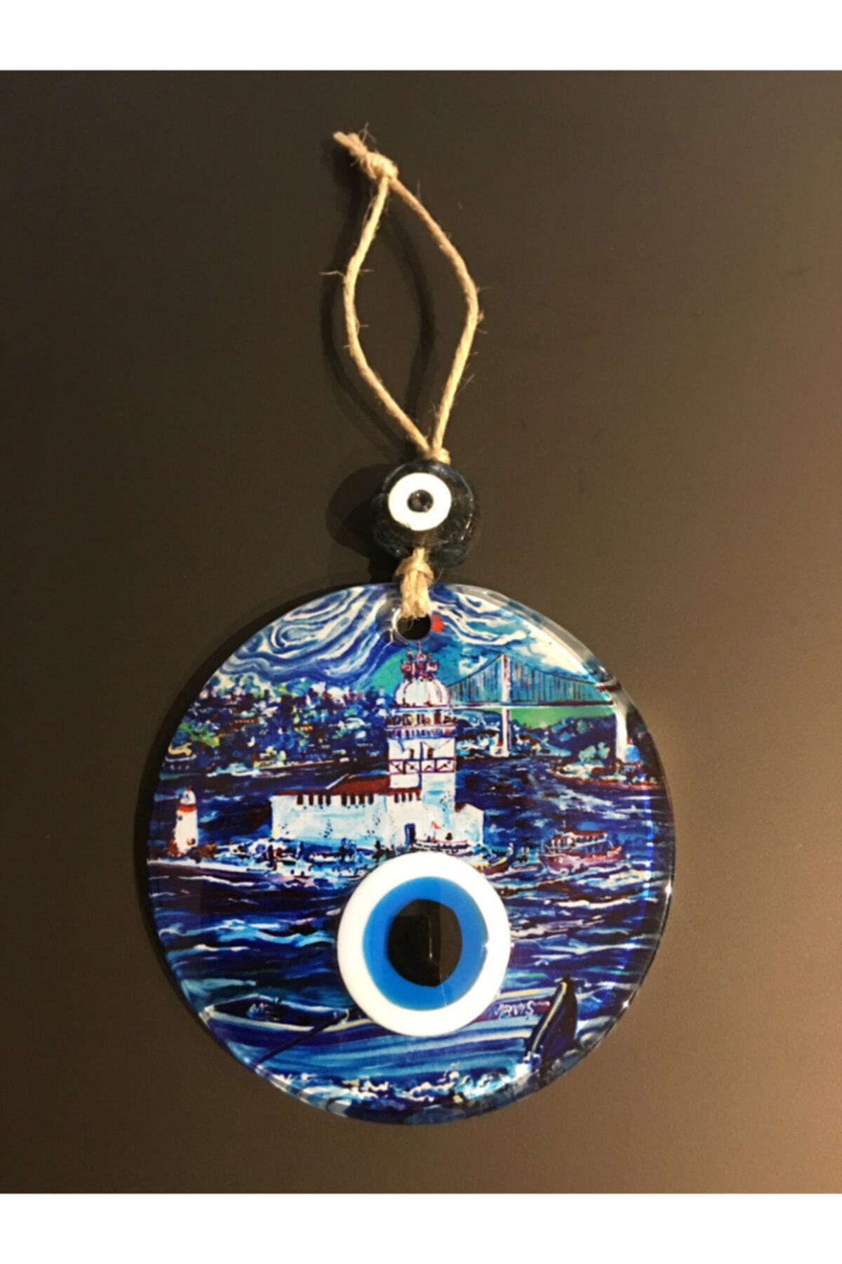 İstanbul1881 Maviş Kız Kulesi Cam Nazar Boncuğu