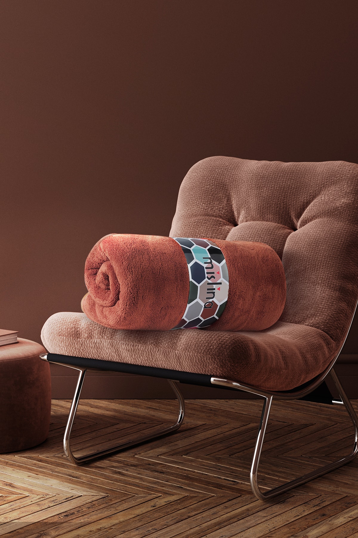Mislina Deluxe Kiremit Tek Kişilik Wellsoft Peluş Battaniye Tv Bebek Dekor Battaniyesi