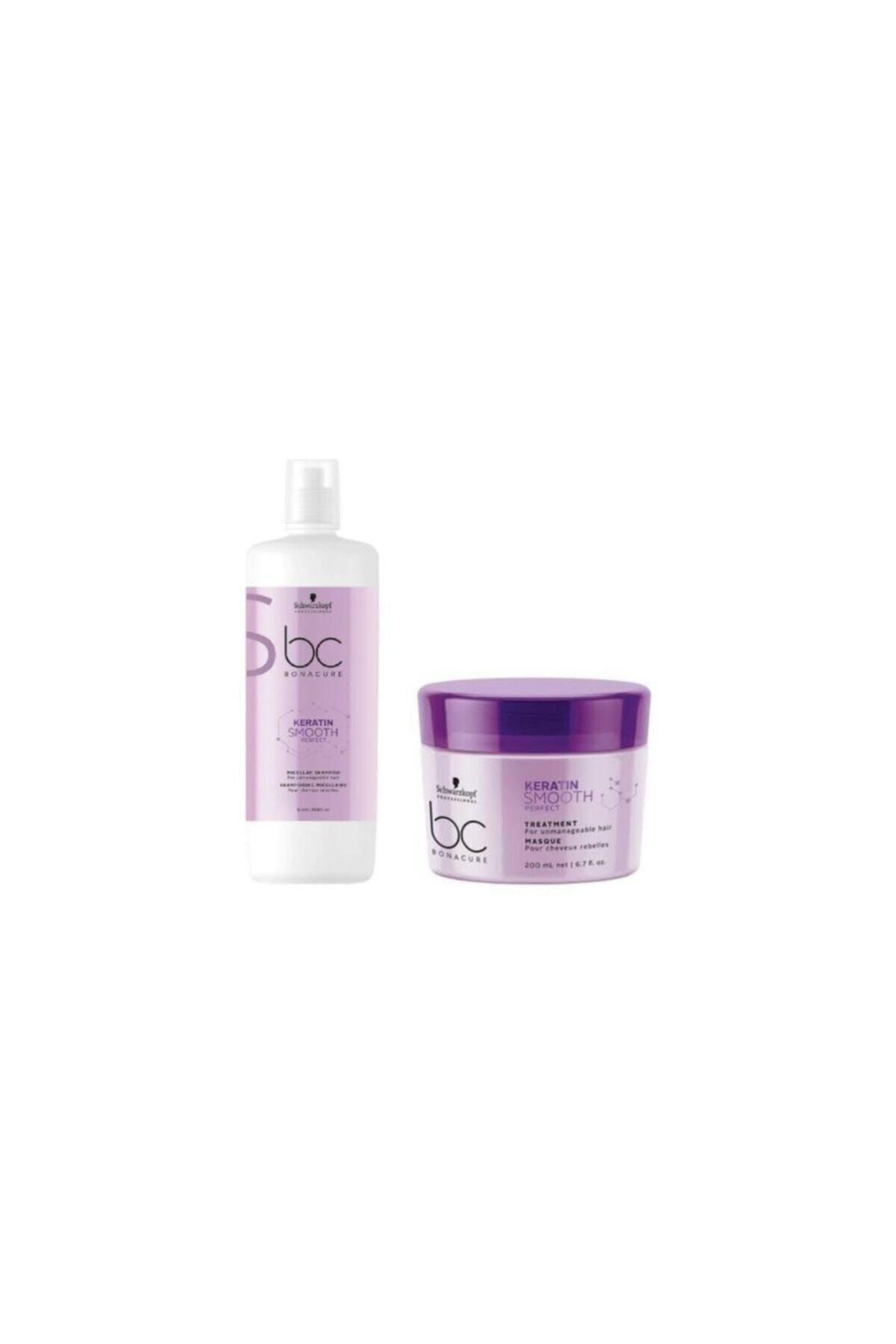 Bonacure Keratin Smooth Perfect Ve Canlandırıcı Şampuan 1000 Ml + Kür Maske 200 Ml Set