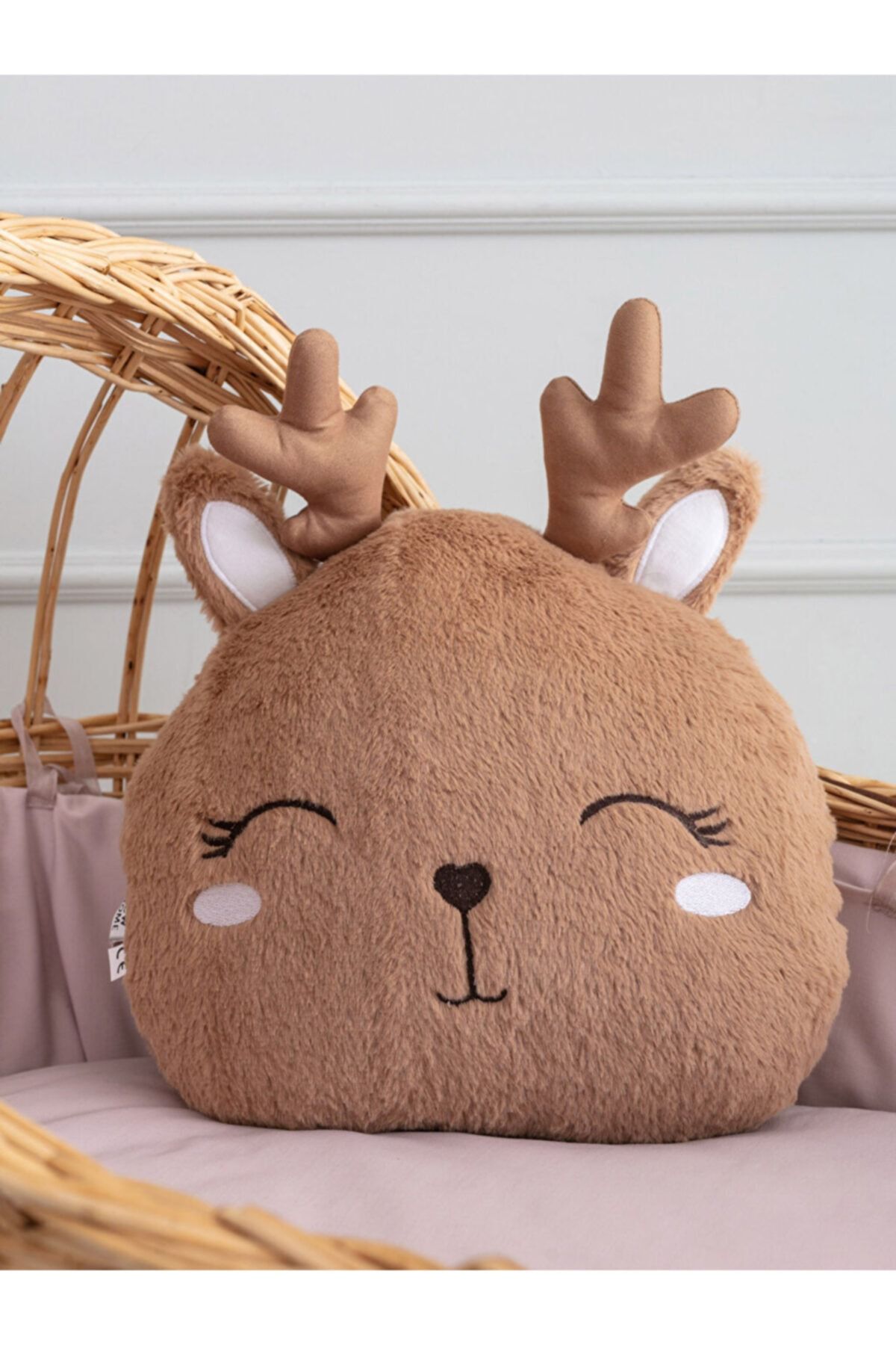 SHIVA Gift&More Bebek Peluş Noel Geyik Dolgulu Yılbaşı Kırlent Uyku Ve Oyun Arkadaşı