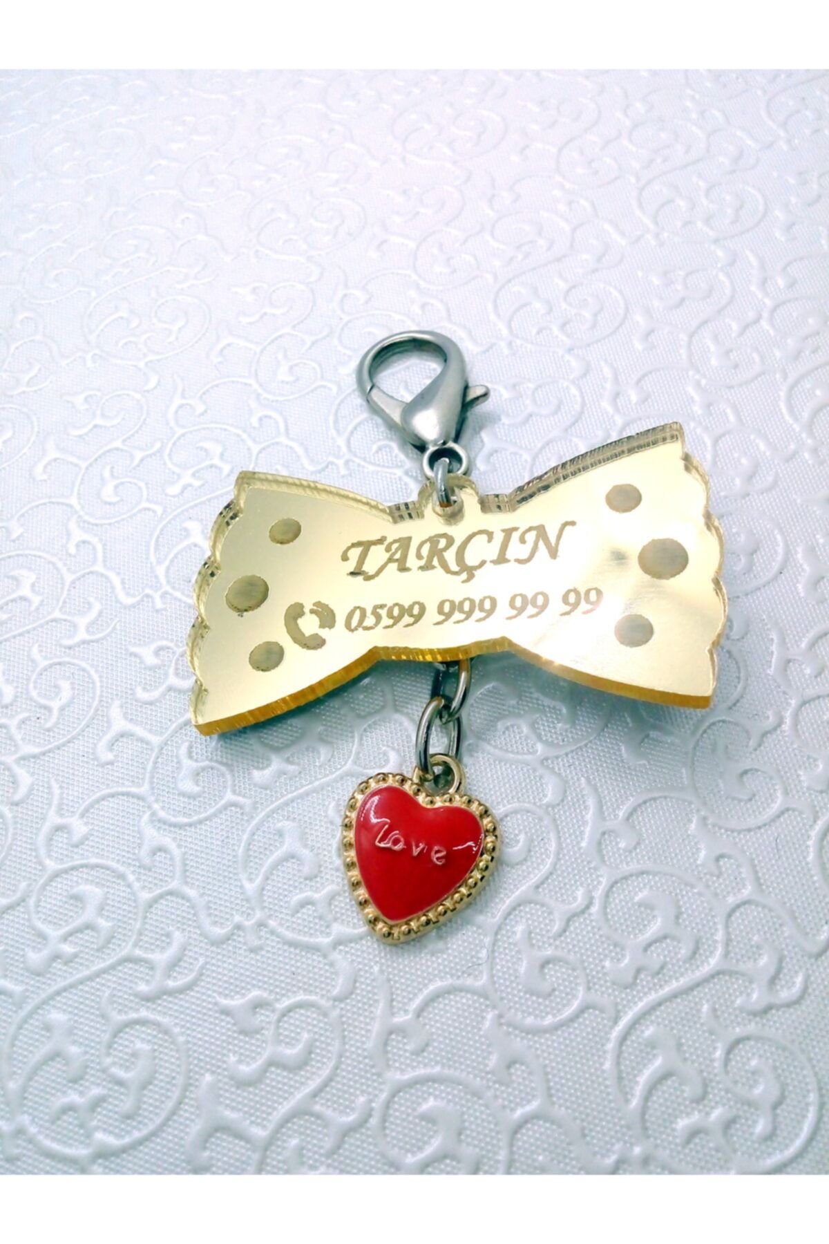 Sempati Store Köpek Isim Künyesi Isimlik (kalp Figürü - Gold Papyon )4.5 Cm
