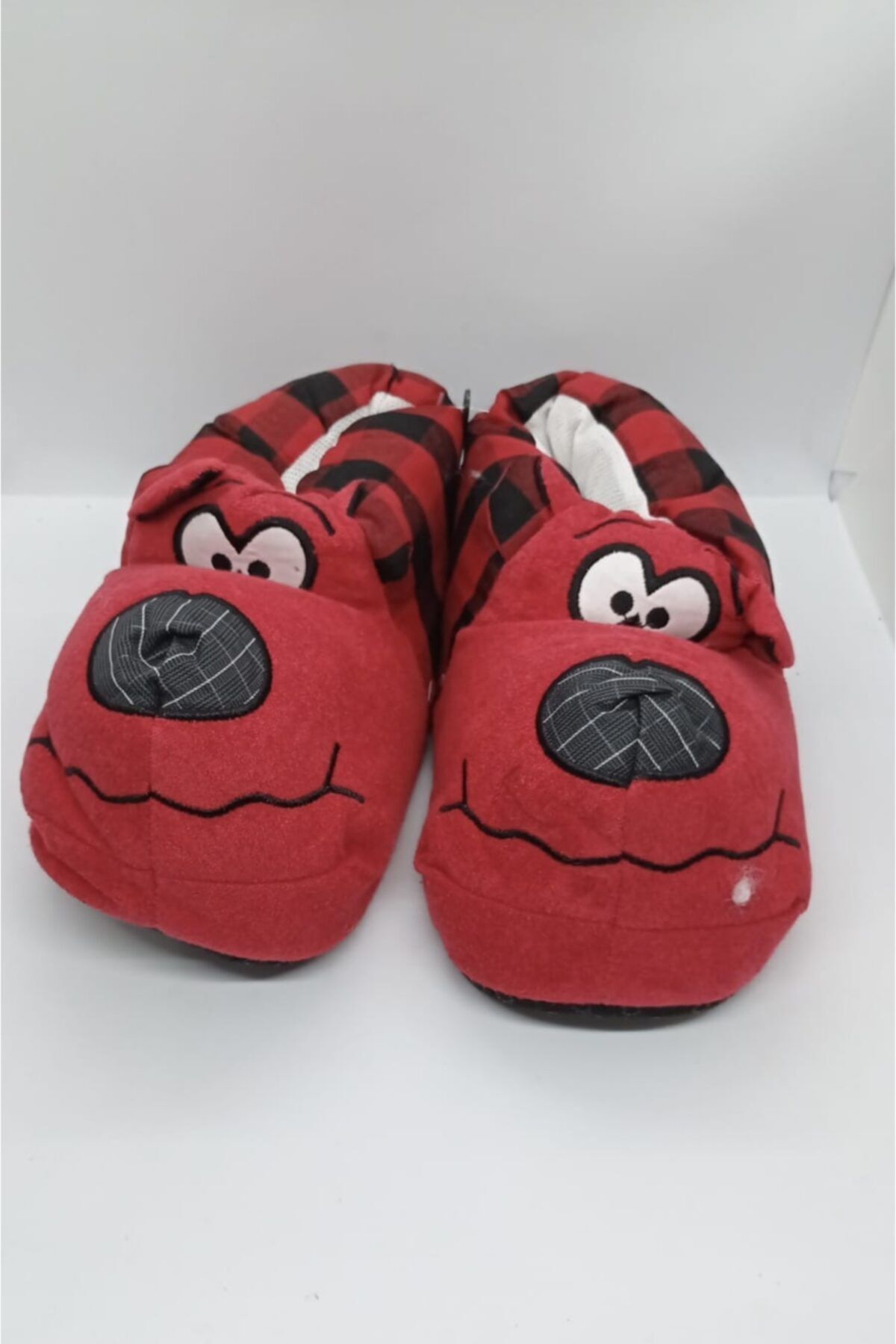 AkınalBella Unisex Kırmızı Hayvanlı Peluş Panduf