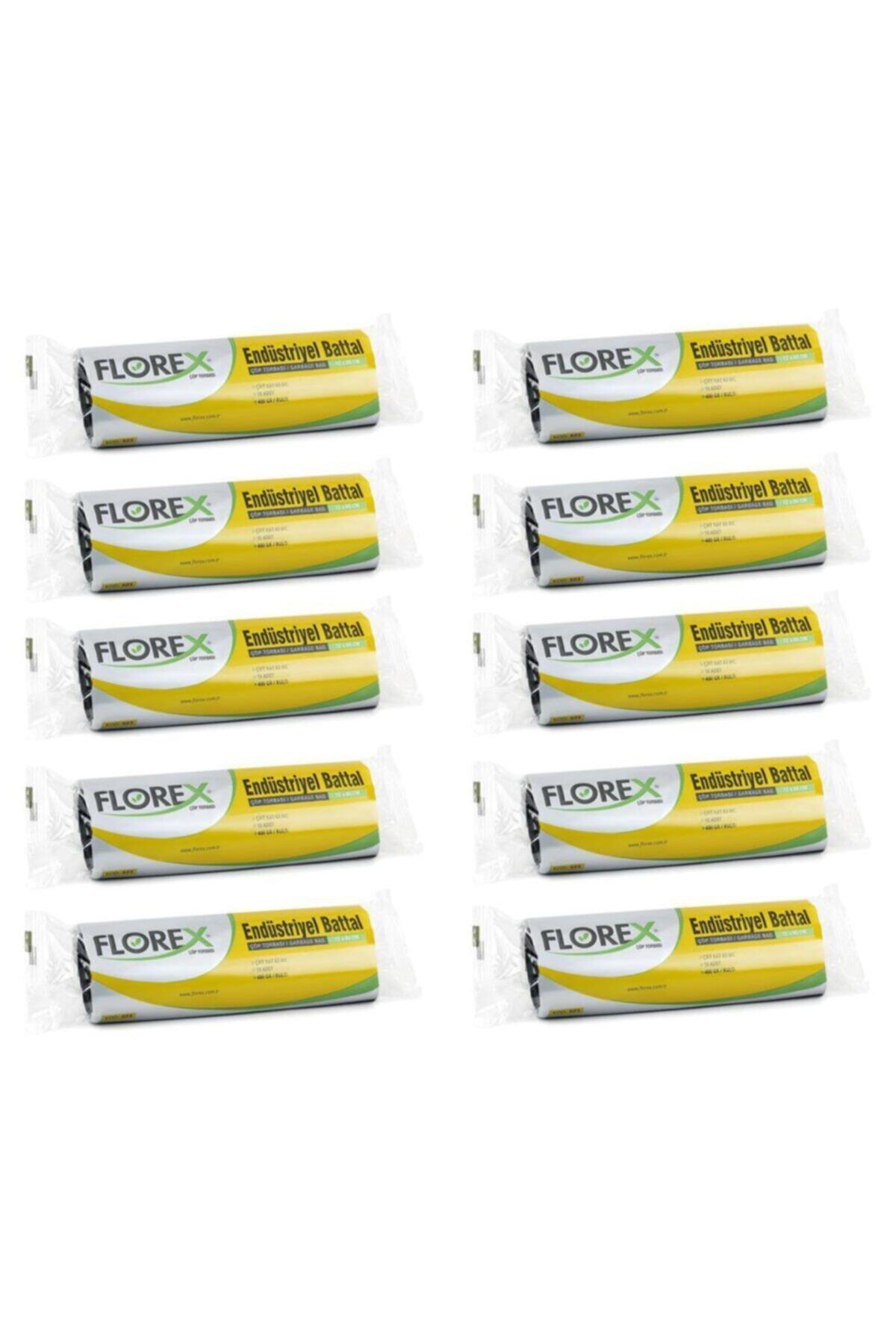 Florex Endüstriyel Battal Boy 10 Adet Çöp Torbası Siyah 72 X 95 Cm 10 Paket