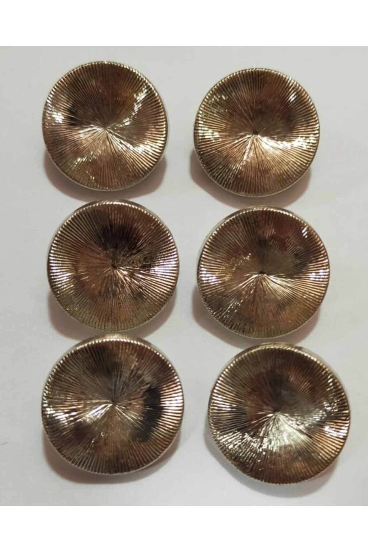 Turuncu Tuhafiye 6'lı Metal Görünümlü Polyester Ceket/tunik Düğmesi