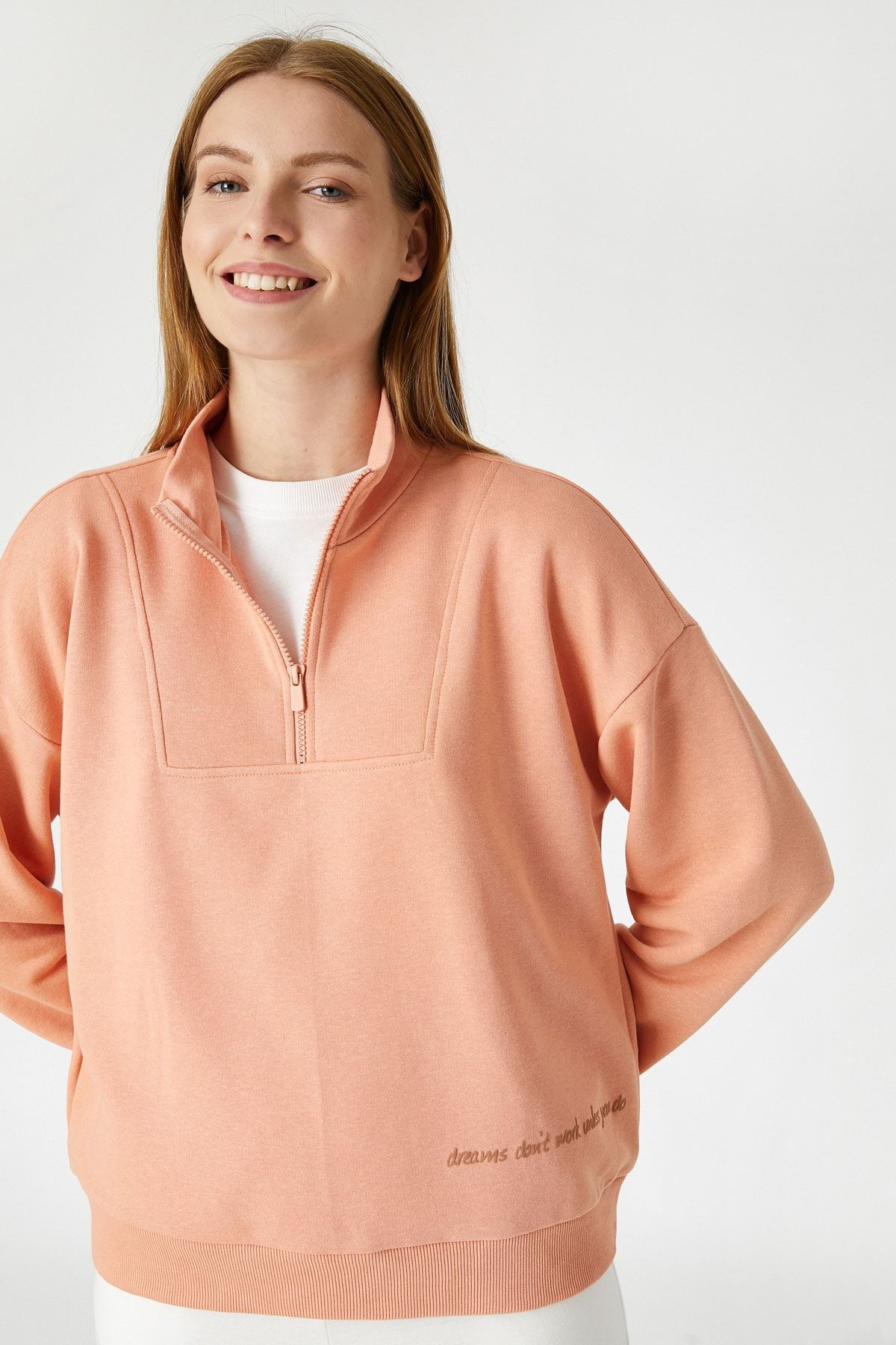 Koton Kadın Somon Sweatshirt 2KAK13668EK