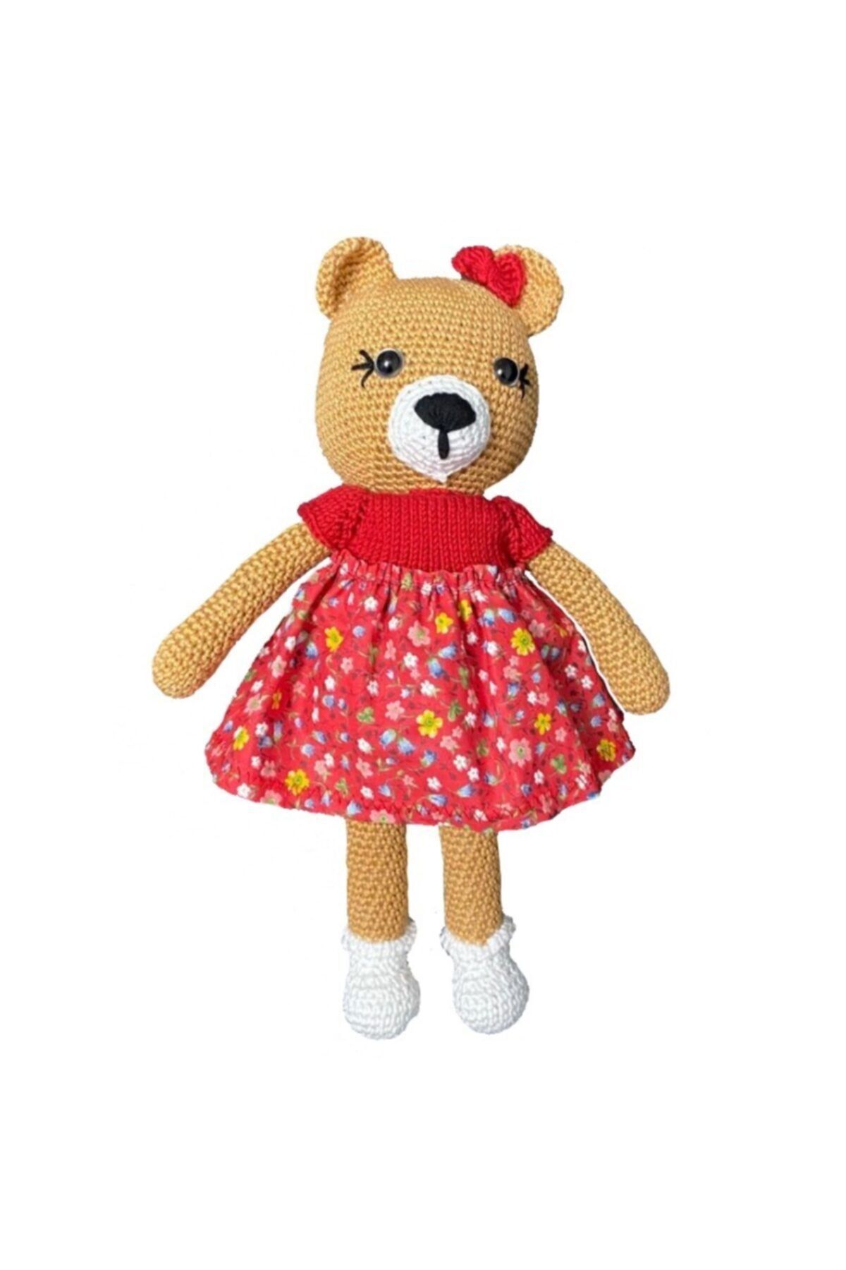 DOUBLEBUBBLESTORE Amigurumi Kırmızı Elbiseli Ayıcık