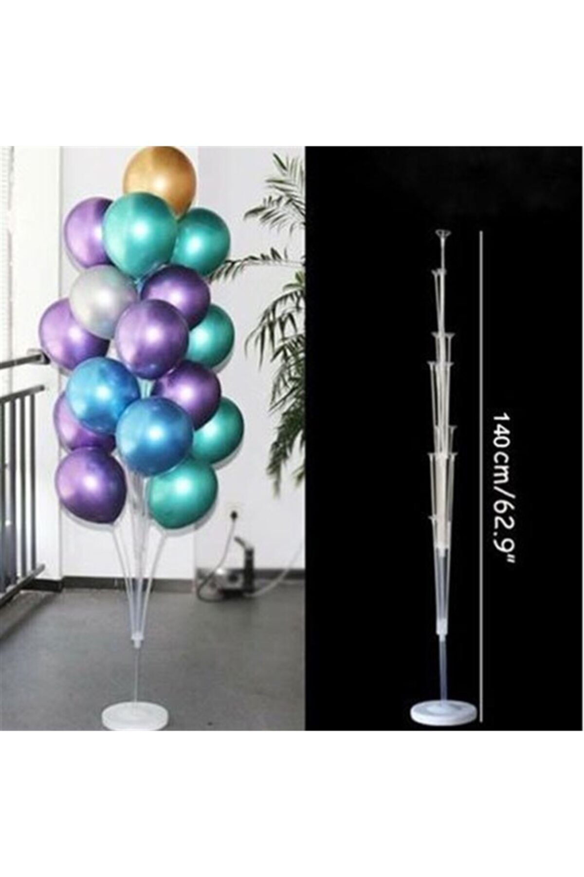 İpek Böceği Ayaklı Balon Standı 13 Çubuklu 140 Cm