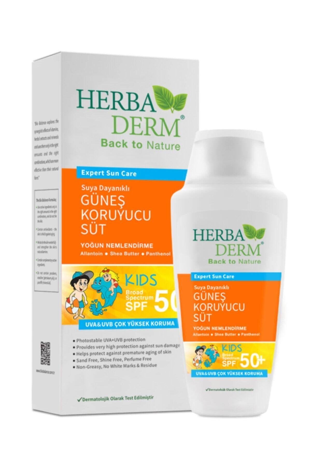 Herbaderm Çok Yüksek Koruma Suya Dayanıklı 50+ Spf Güneş Sütü Cocuk 150 Ml