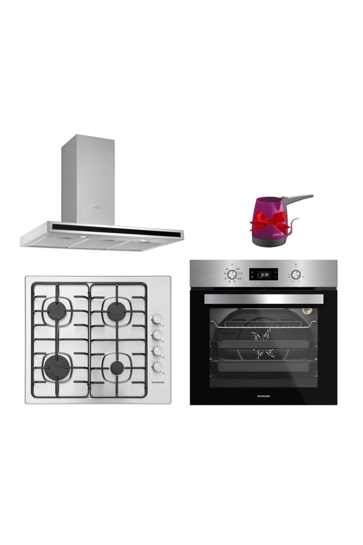 Silverline Inox Ankastre Set Quadro 60cm - As5378x01 - Bo6504x01