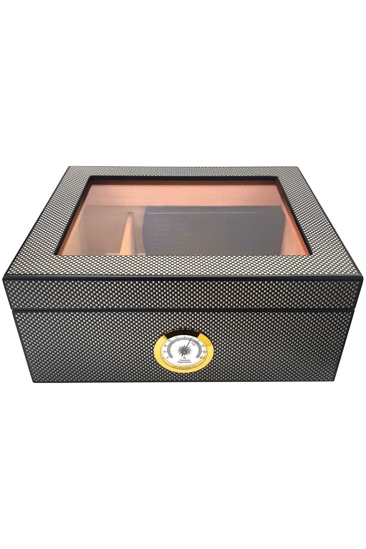 Falconetti Karbonfiber Siyah Beyaz Humidor Puro Kutusu Rc02