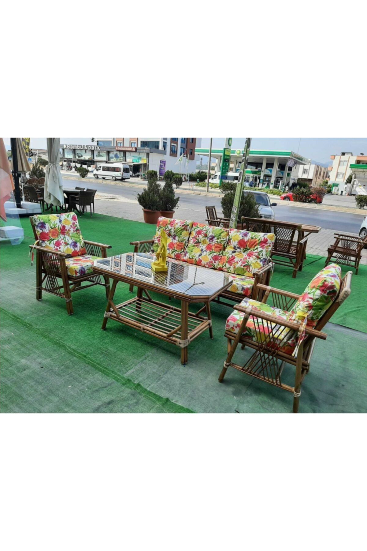 RozeGardenBambu Rozegarden Bambu 5 Kişilik Oturma Grubu Balkon Bahçe Oturma Grupları