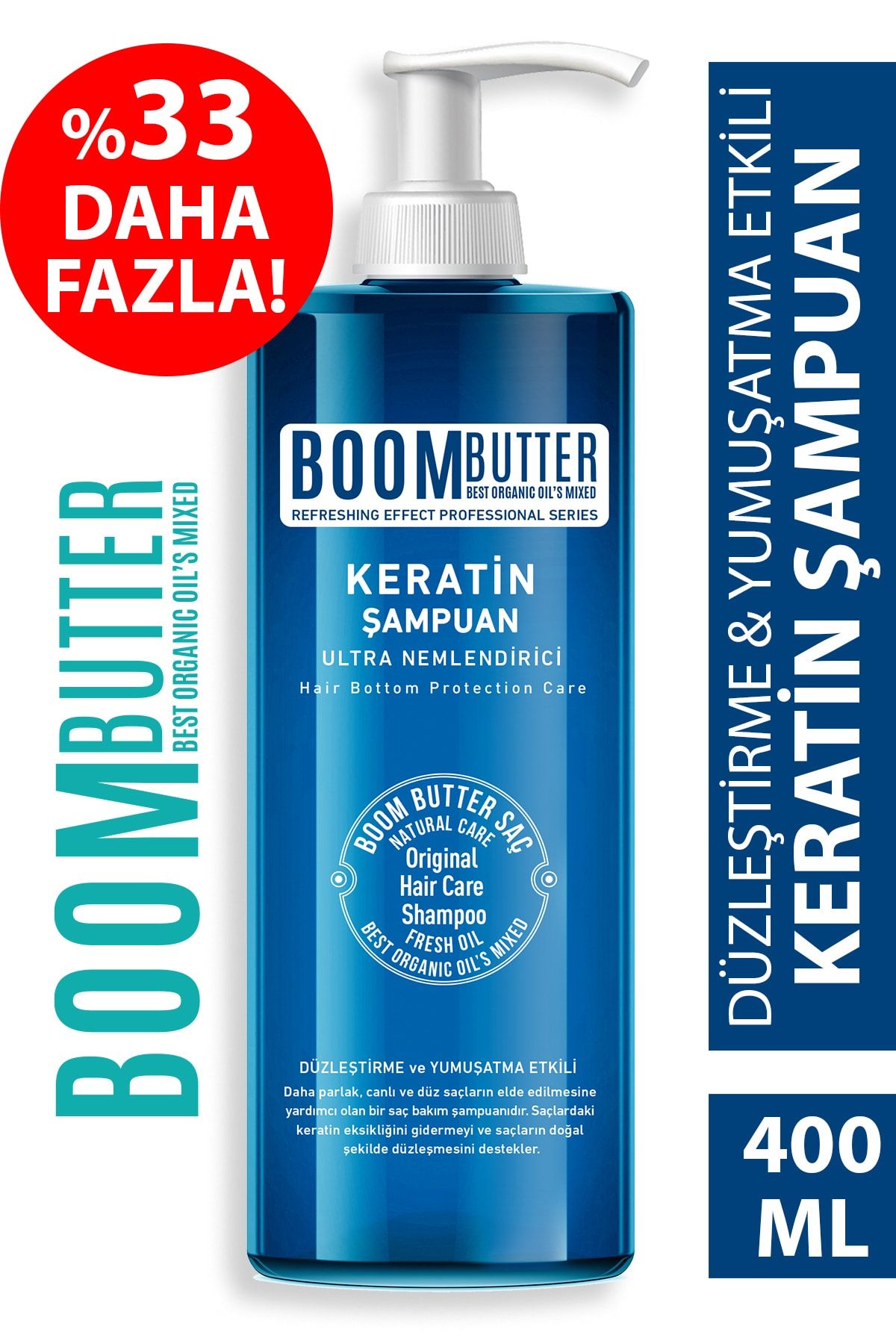 Boom Butter Güçlendirici Onarıcı Keratin Saç Bakım Şampuanı 400 ml