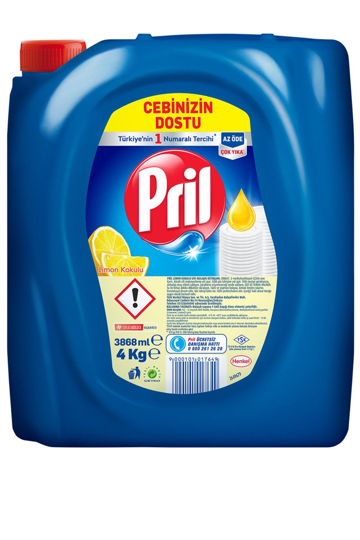 Pril Üçlü Güç Bulaşık Deterjanı Limon 4 kg