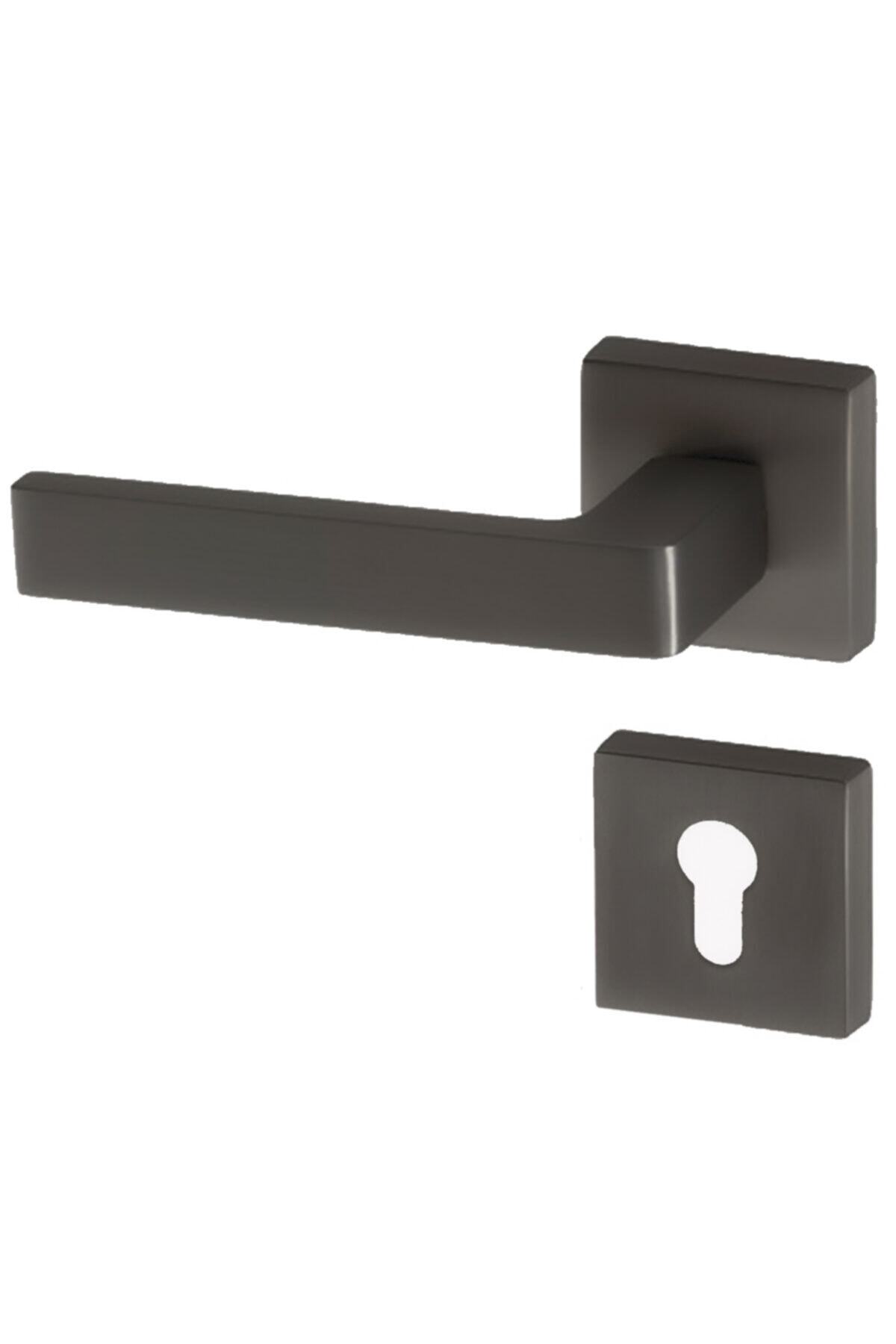 DOĞANLAR KAPI KOLLARI Doğanlar Karma Antrasit Rozetli Kapı Kolu Rozetli Yale Sol