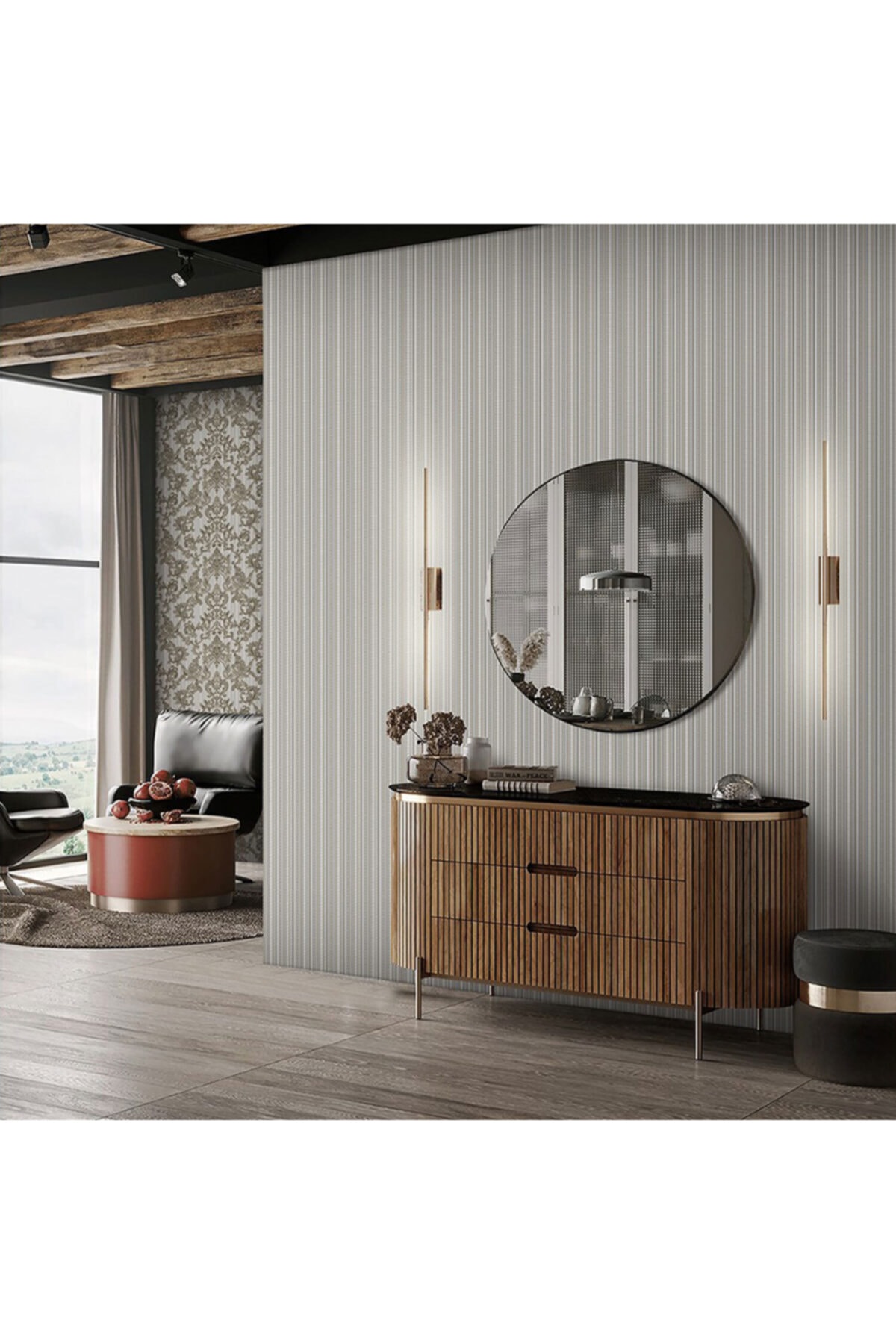 İnci Concept Adawall Seyyah 1307-5 Kendinden Çizgi Desenli Duvar Kağıdı 10 m²