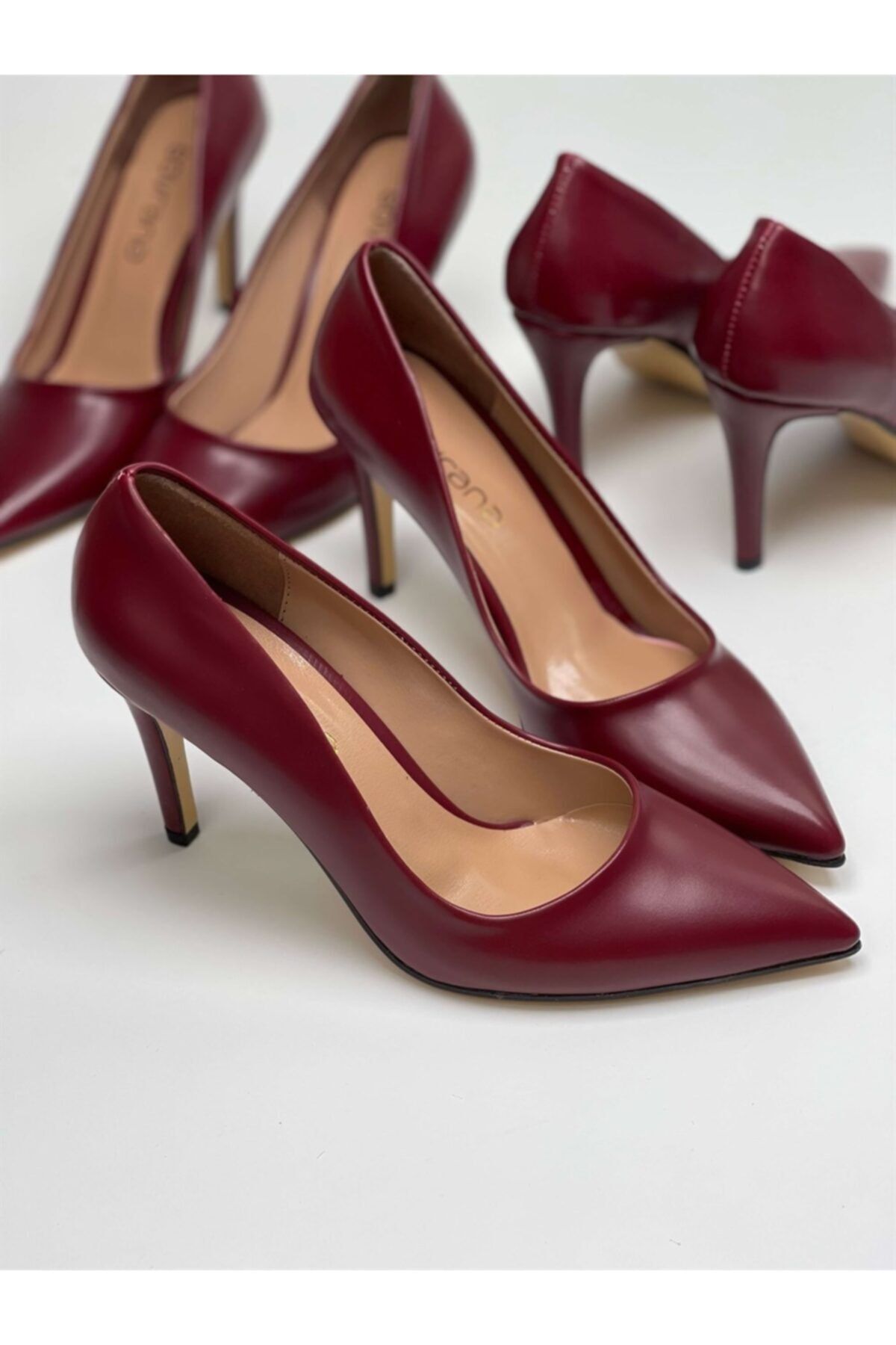 Sovrana Shoes Klasik Stiletto Bordo
