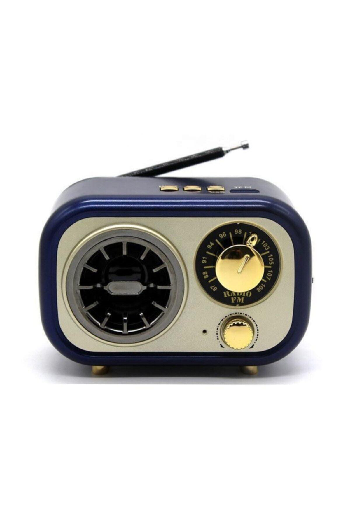 Hobimtek H-208bt Nostaljik Görünümlü Fm Radyo Usb Bluetooth Hoparlör Mavi